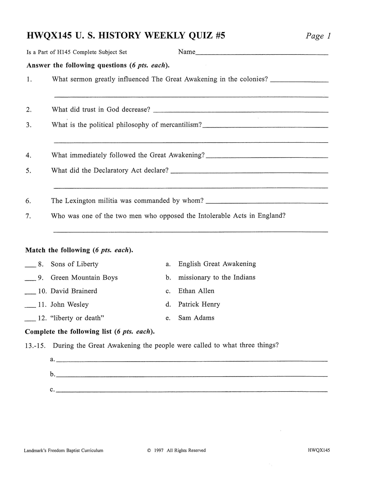 History Grade 09 - U.S. History