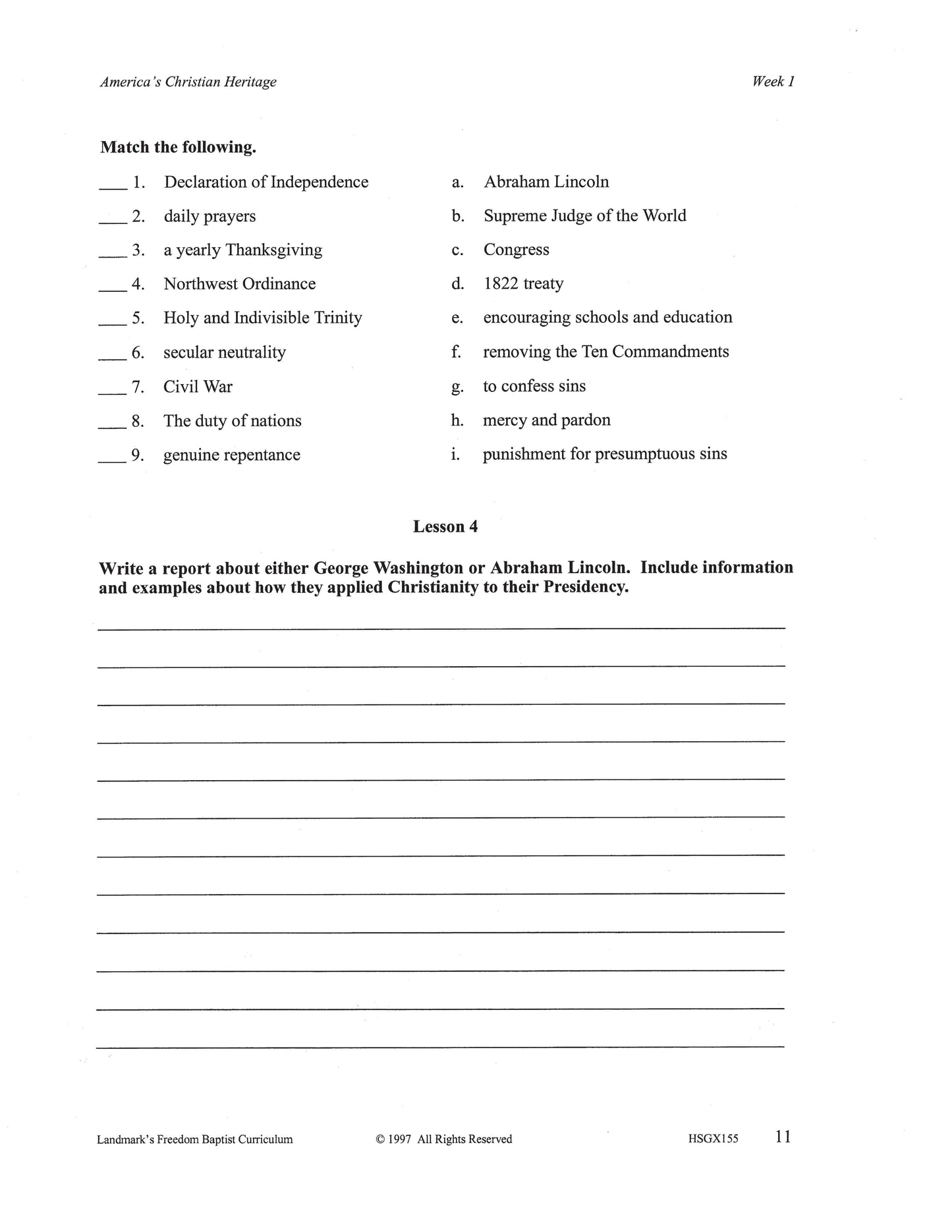 History Grade 11 - Culture War / Current Issues (ELECTIVE)