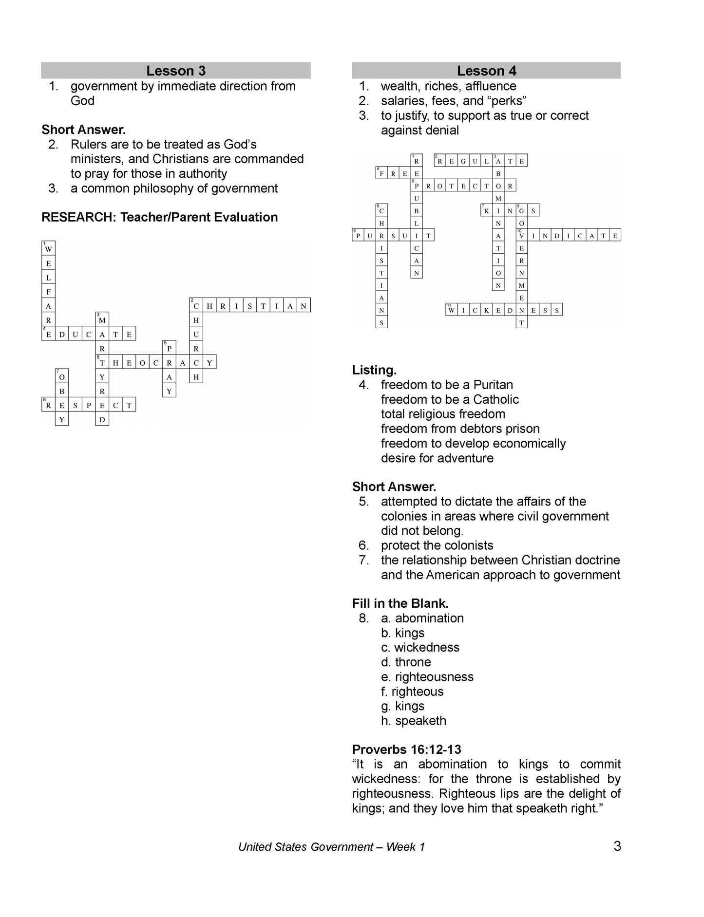 History Grade 12 - U.S. Government & Economics