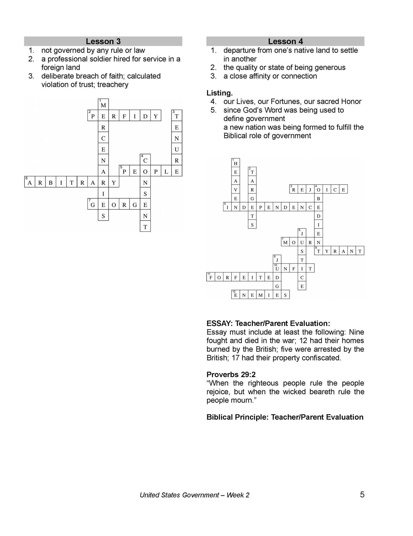History Grade 12 - U.S. Government & Economics