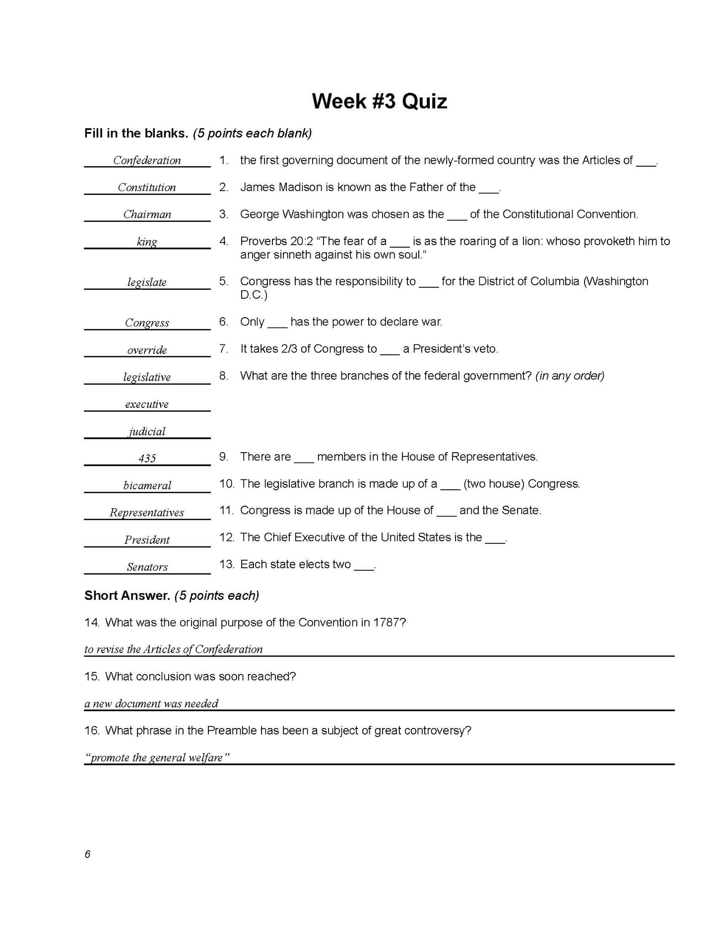 History Grade 12 - U.S. Government & Economics