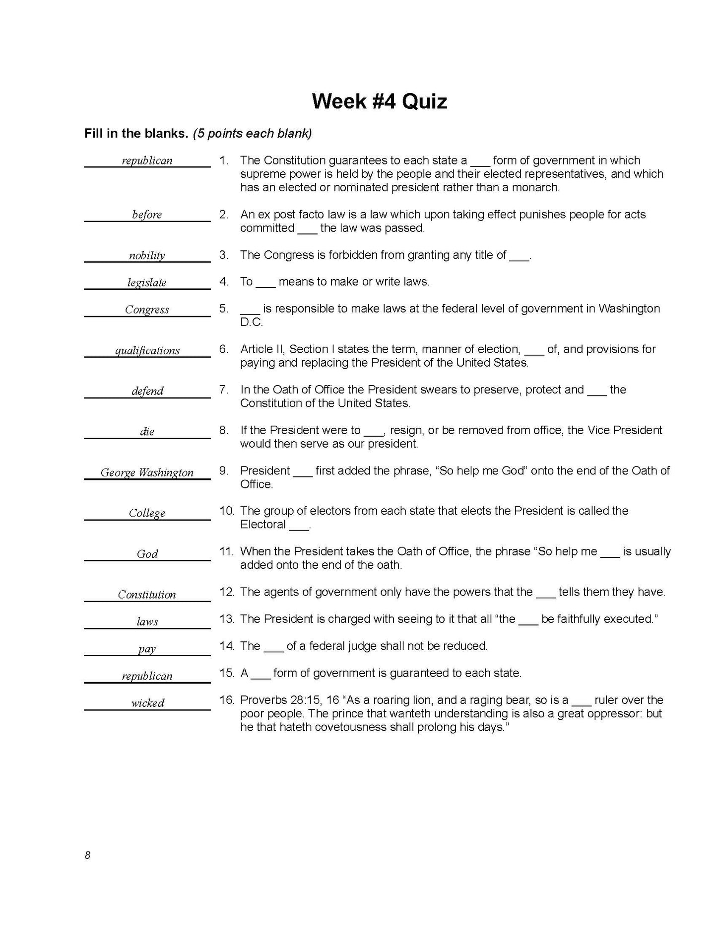 History Grade 12 - U.S. Government & Economics