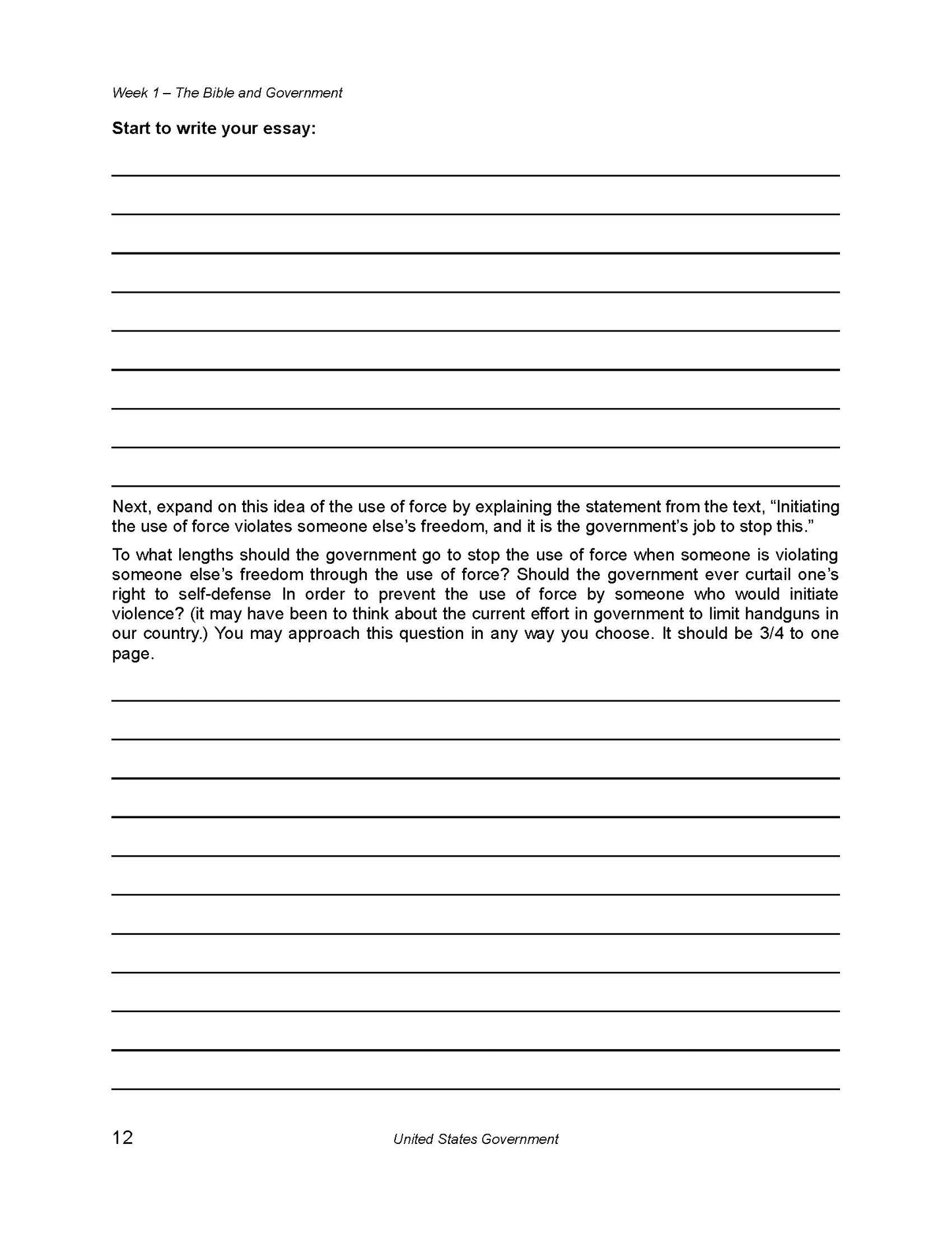 History Grade 12 - U.S. Government & Economics