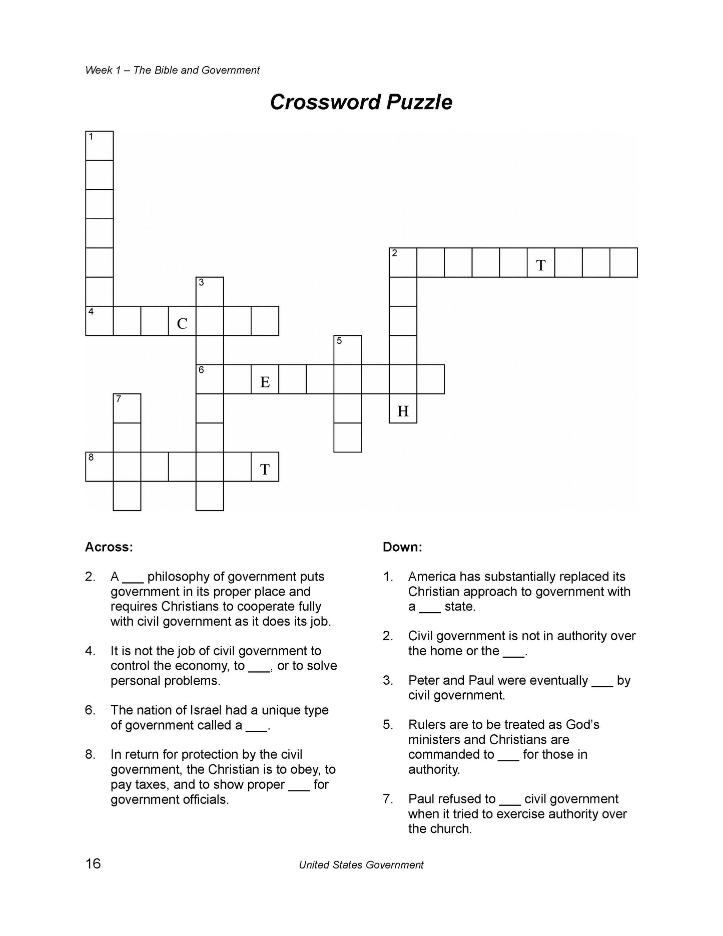 History Grade 12 - U.S. Government & Economics