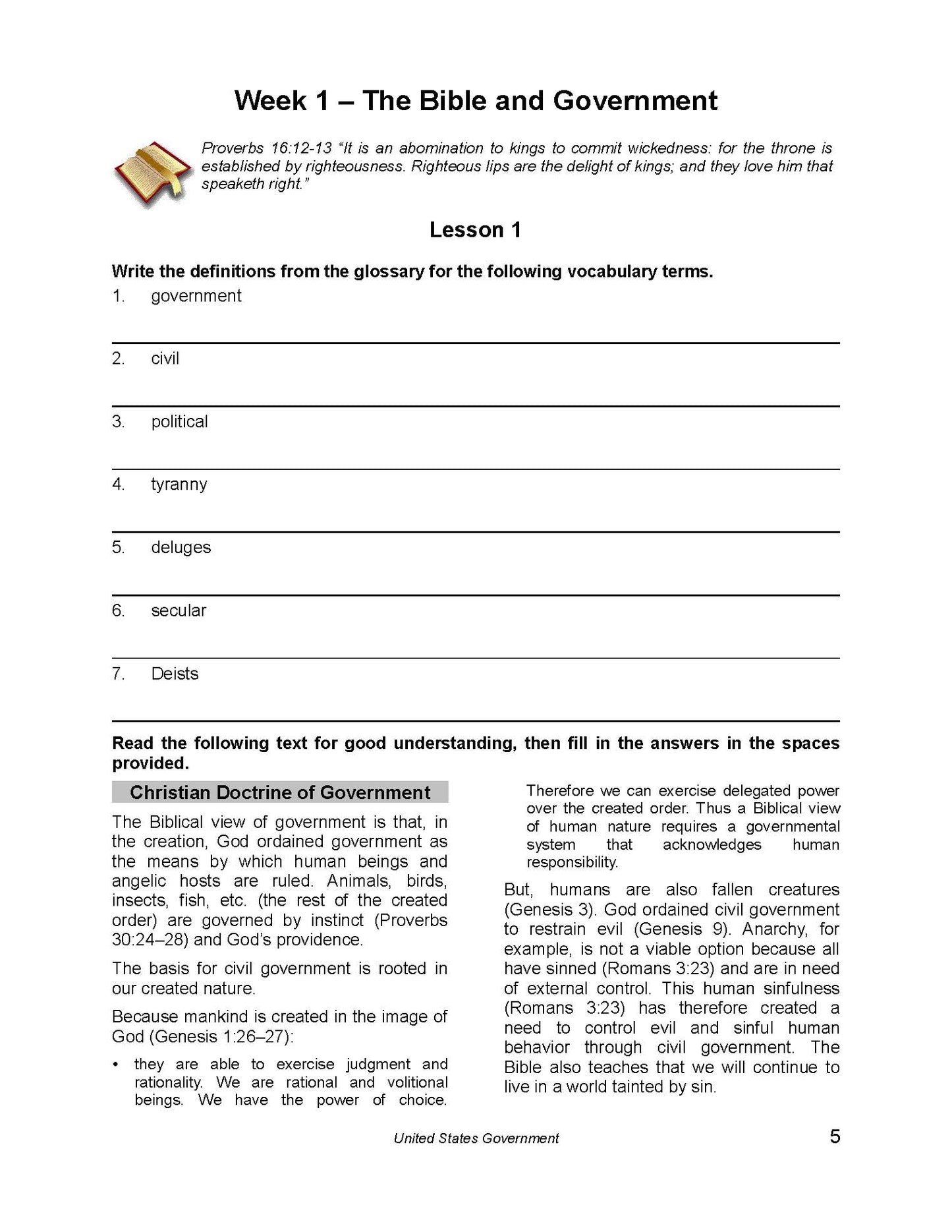 History Grade 12 - U.S. Government & Economics