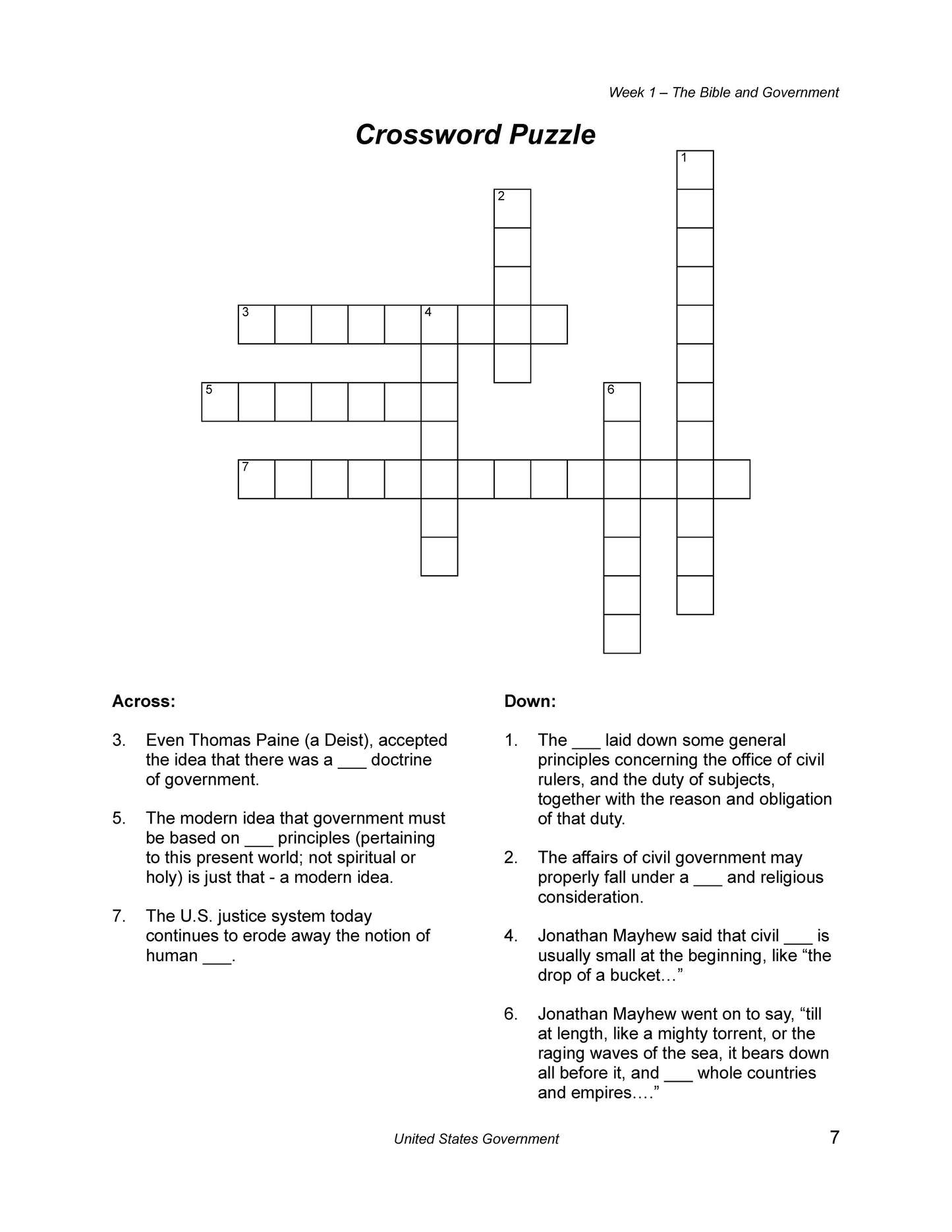 History Grade 12 - U.S. Government & Economics