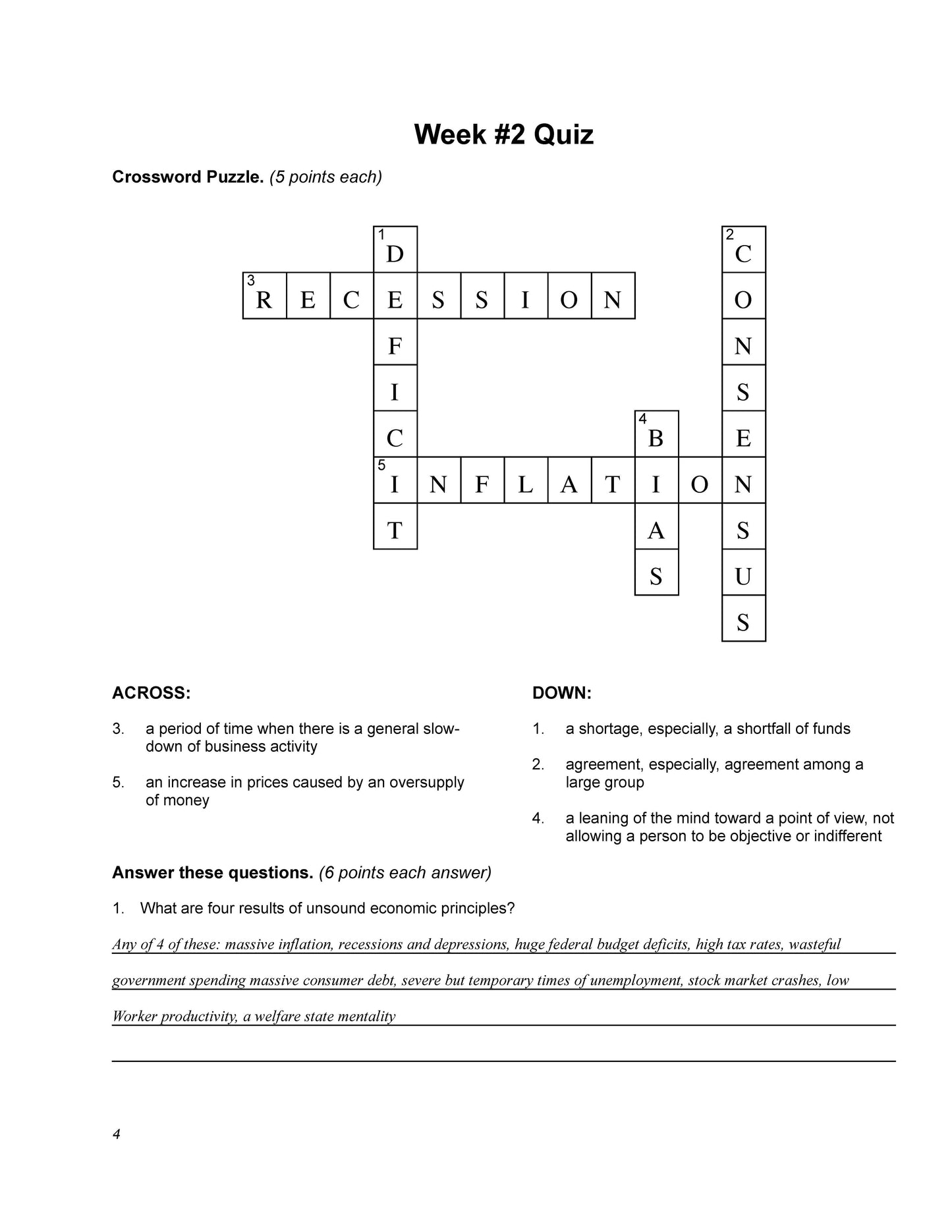 History Grade 12 - U.S. Government & Economics