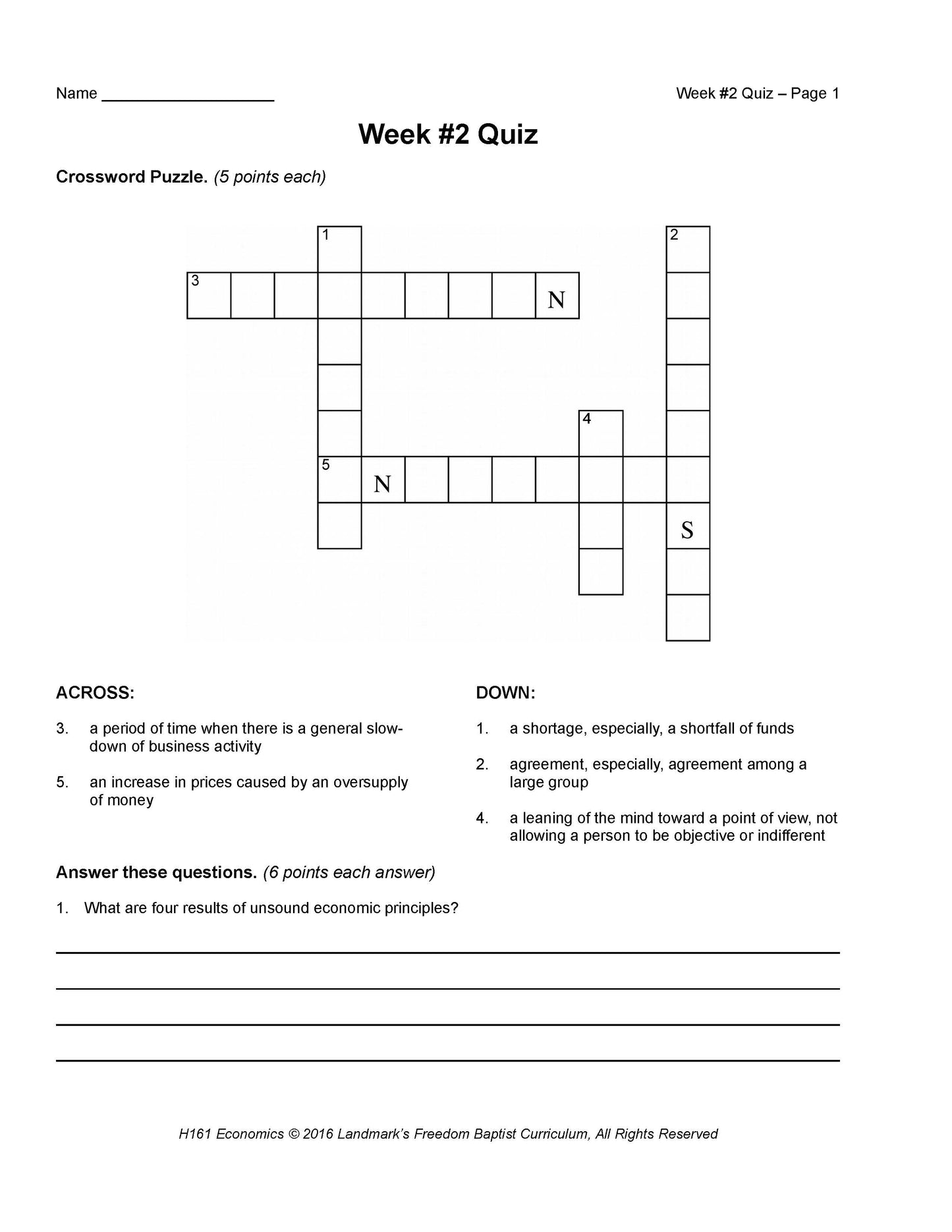 History Grade 12 - U.S. Government & Economics