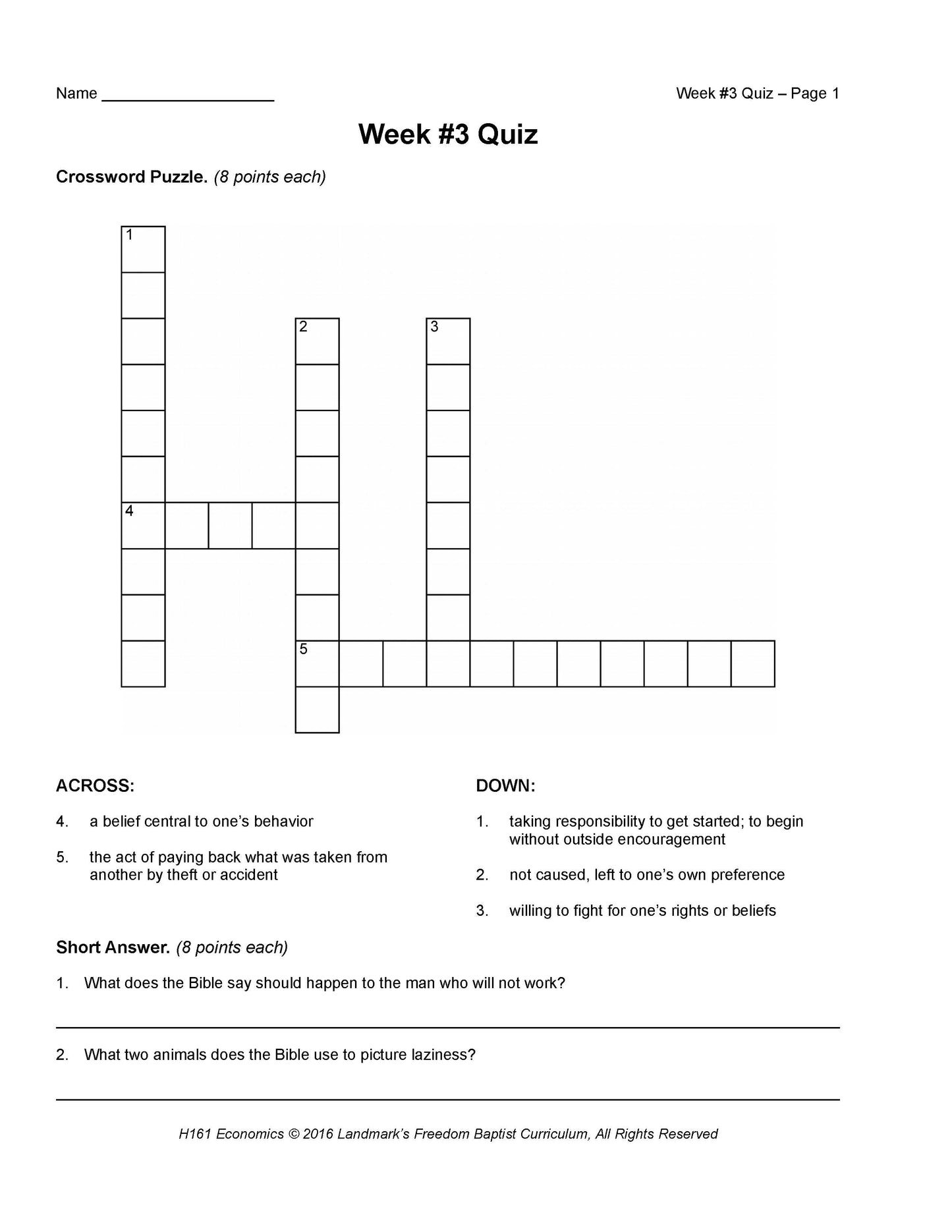 History Grade 12 - U.S. Government & Economics