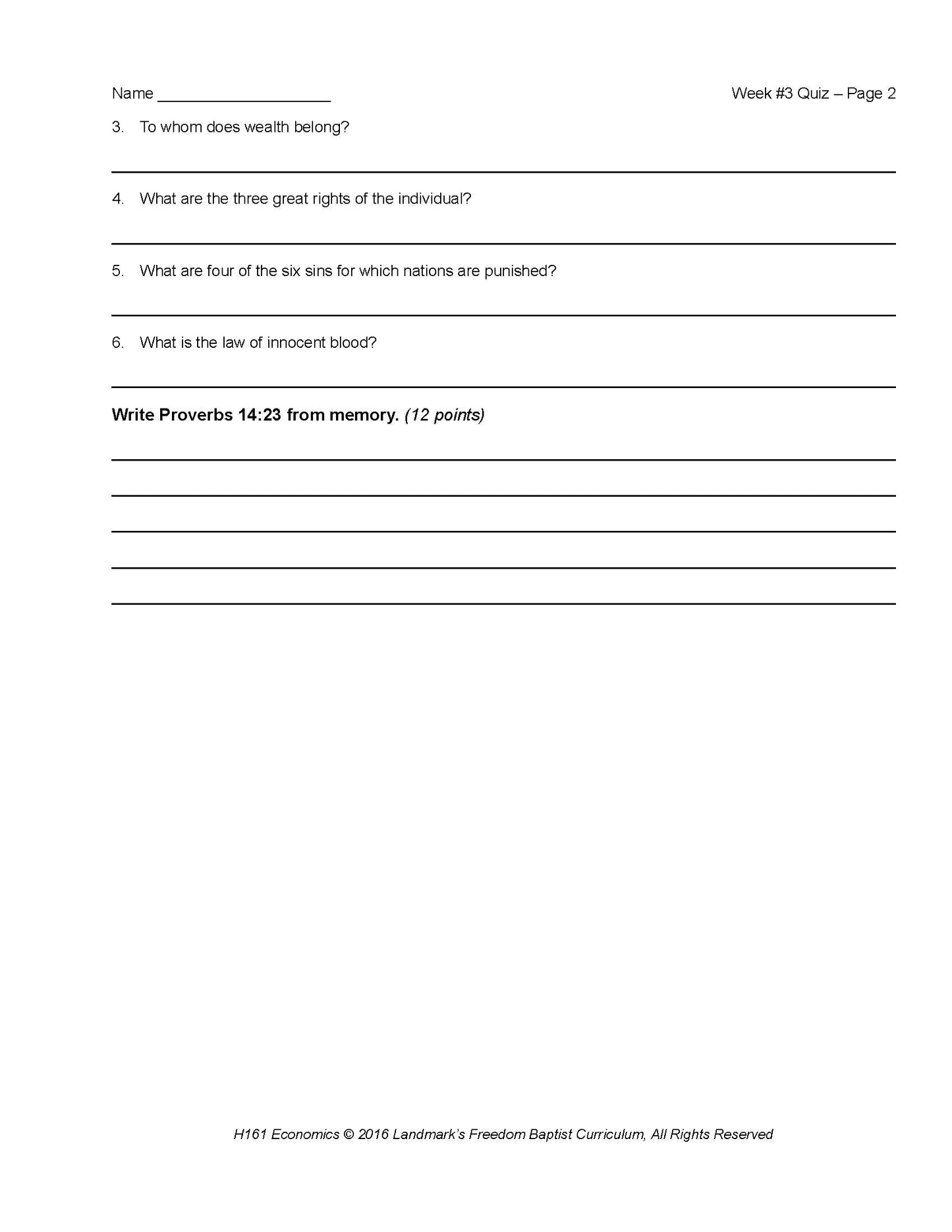 History Grade 12 - U.S. Government & Economics