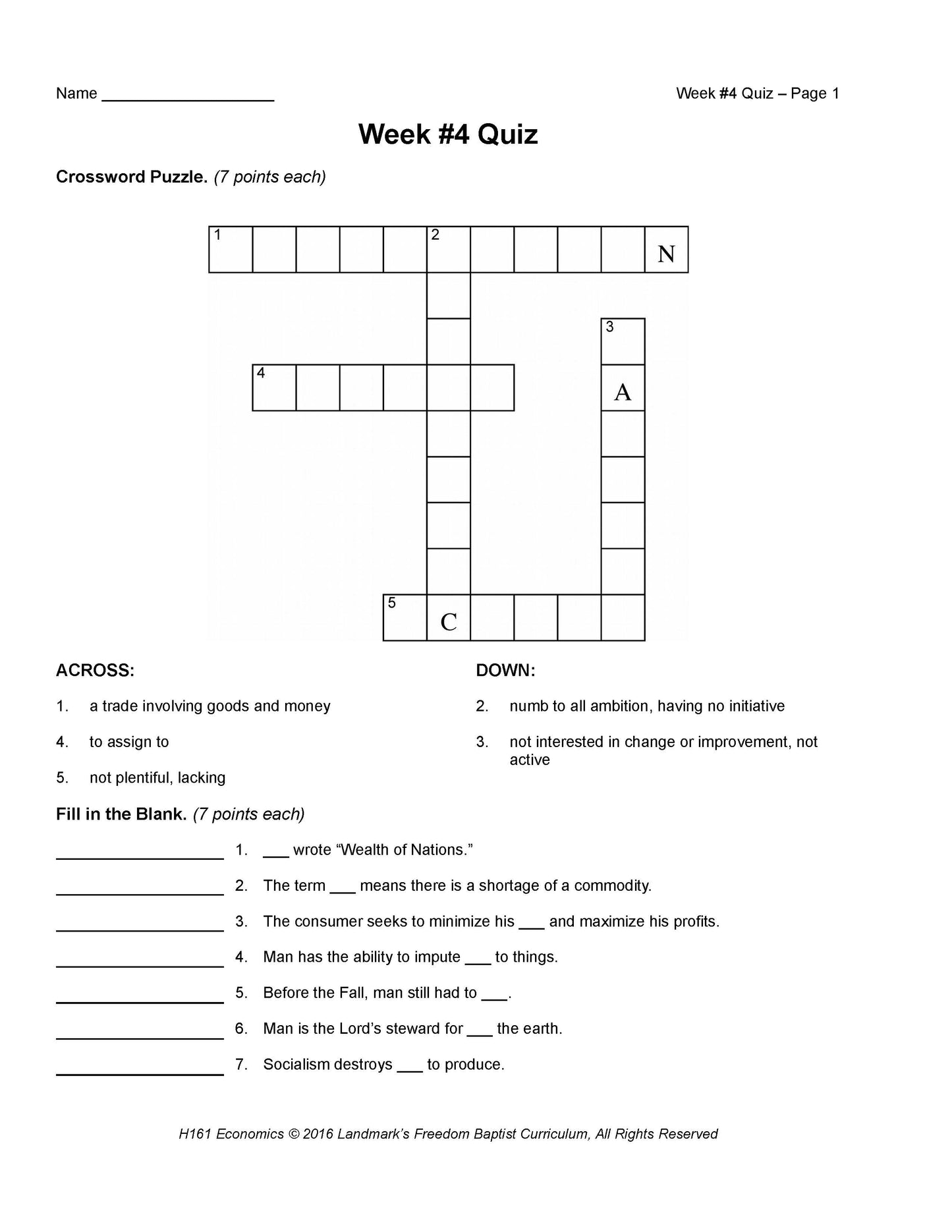 History Grade 12 - U.S. Government & Economics