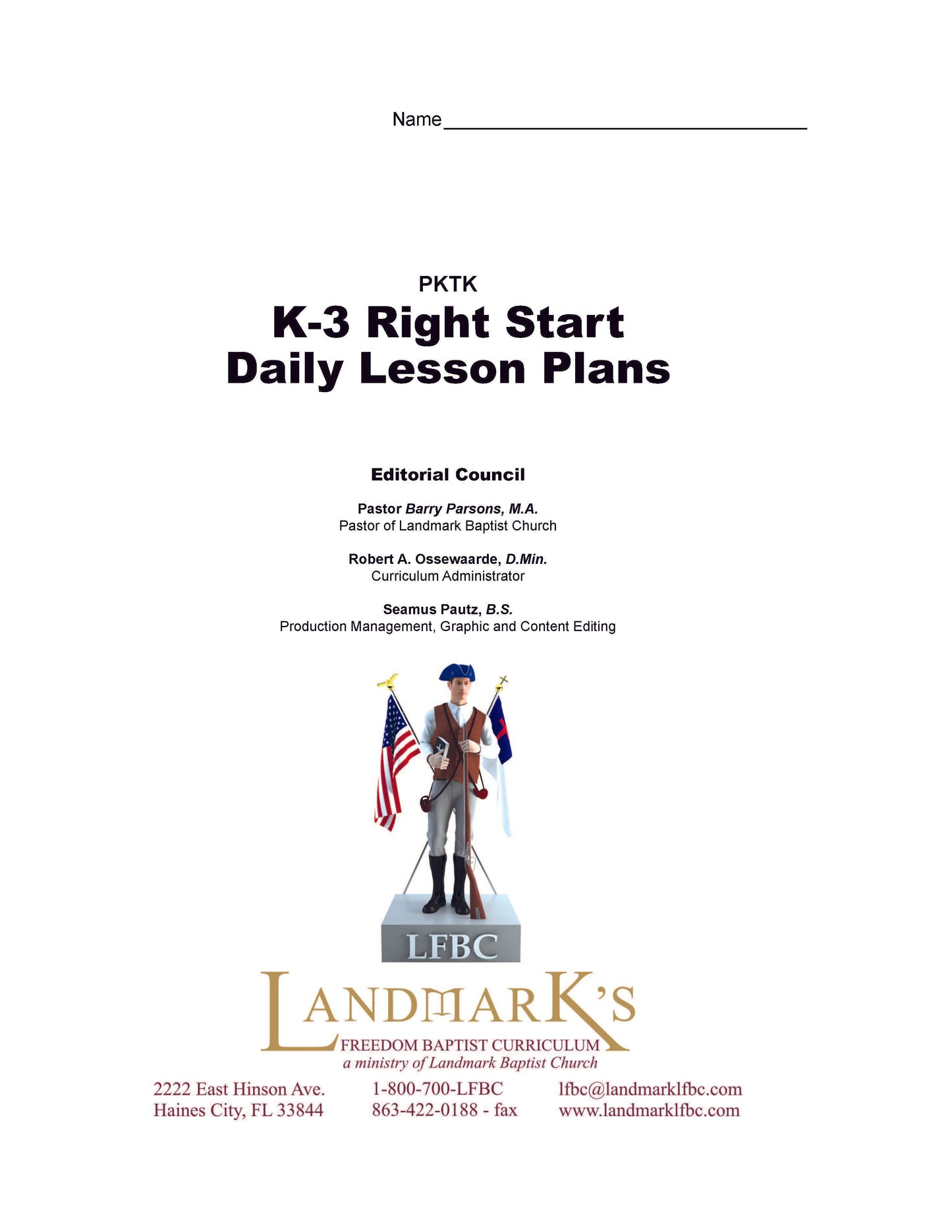 K3 Teacher's Curriculum Manual