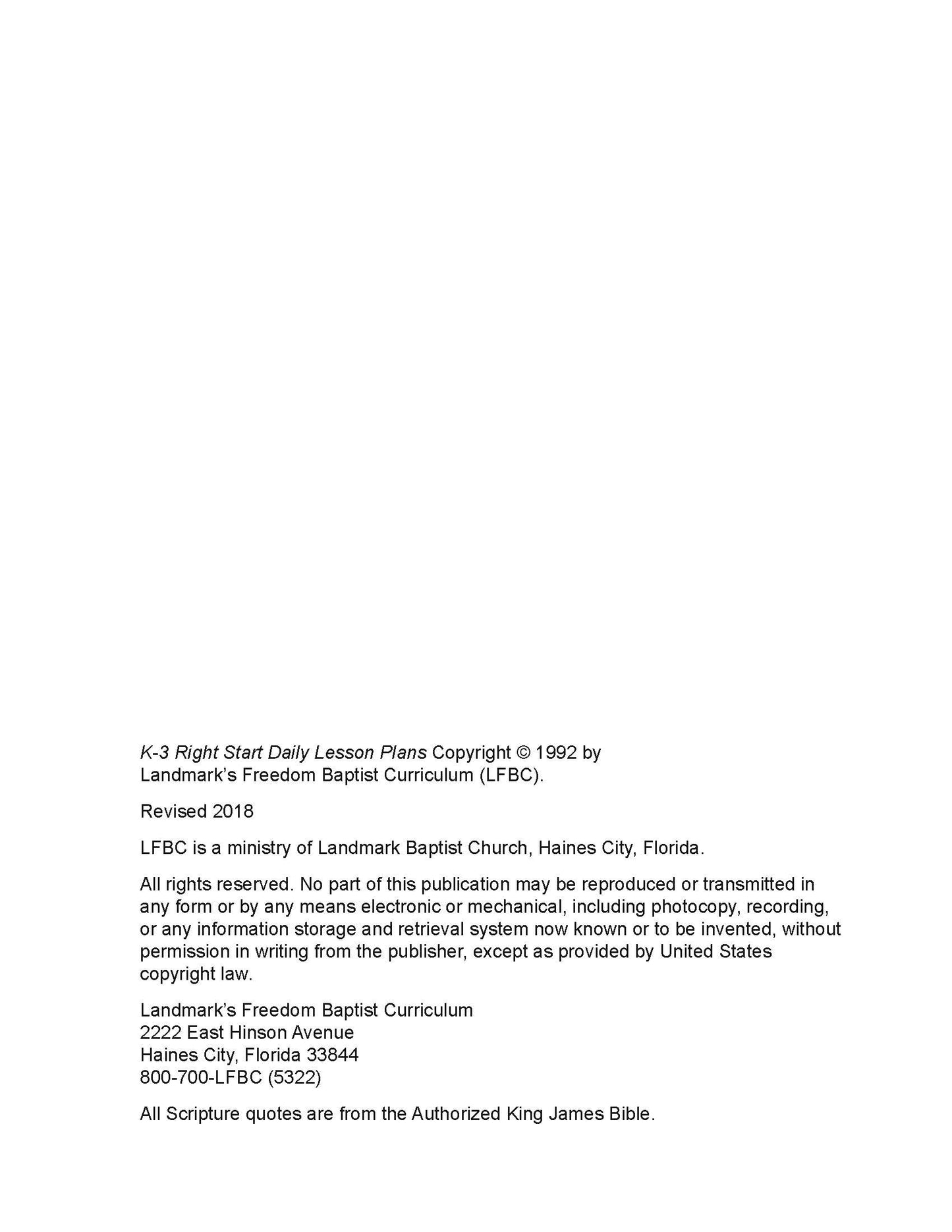 K3 Teacher's Curriculum Manual