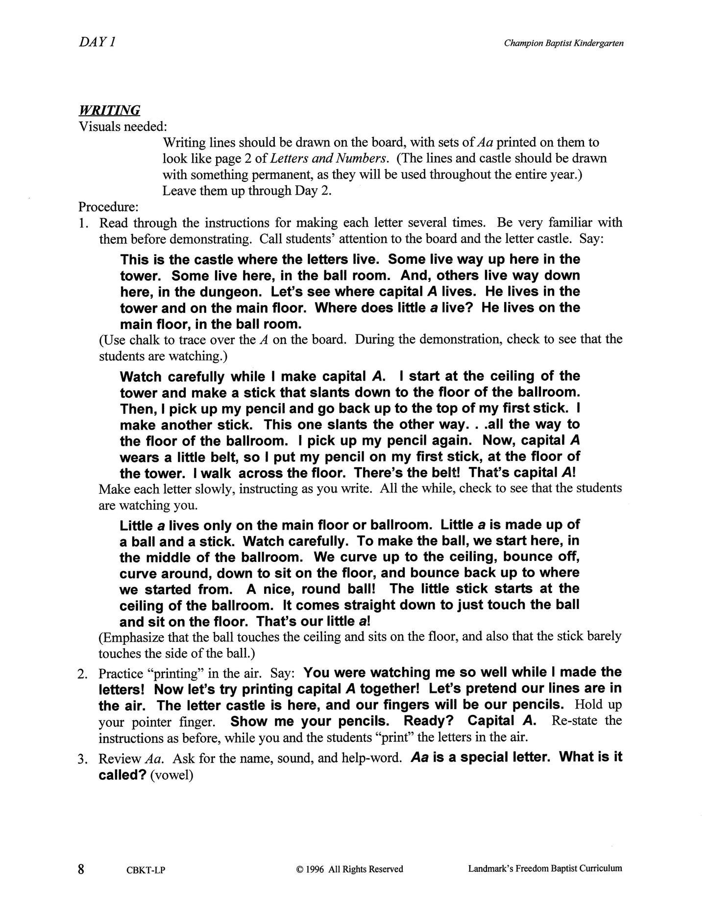 K5 Champion Baptist Kindergarten Teacher's Kit