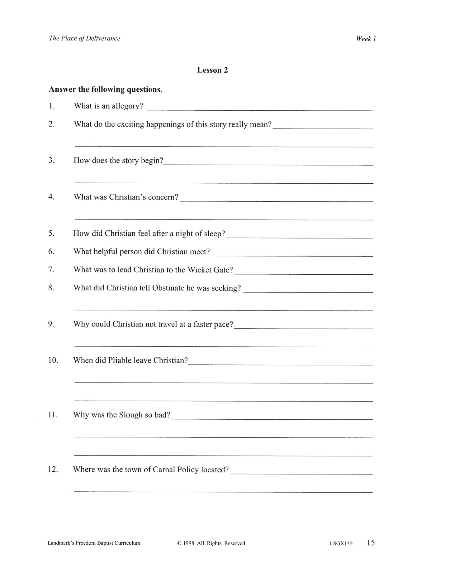 Literature Grade 07 - Character-Building Stories and Legends