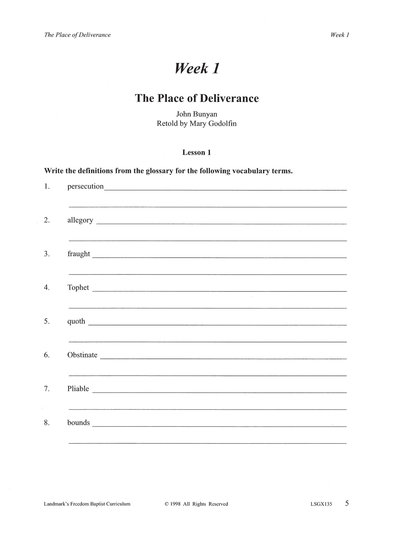 Literature Grade 07 - Character-Building Stories and Legends