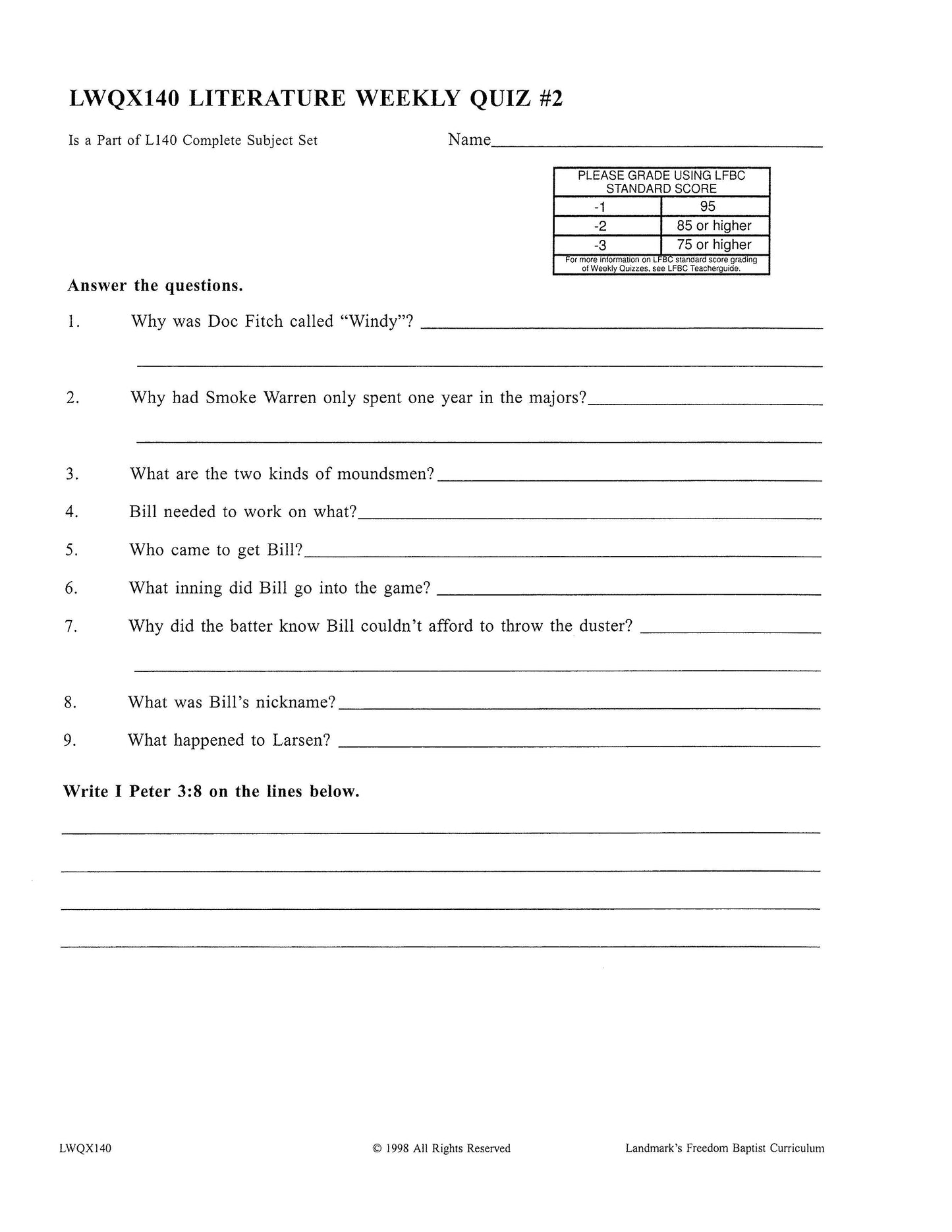 Literature Grade 08 - Character-Building Biographies