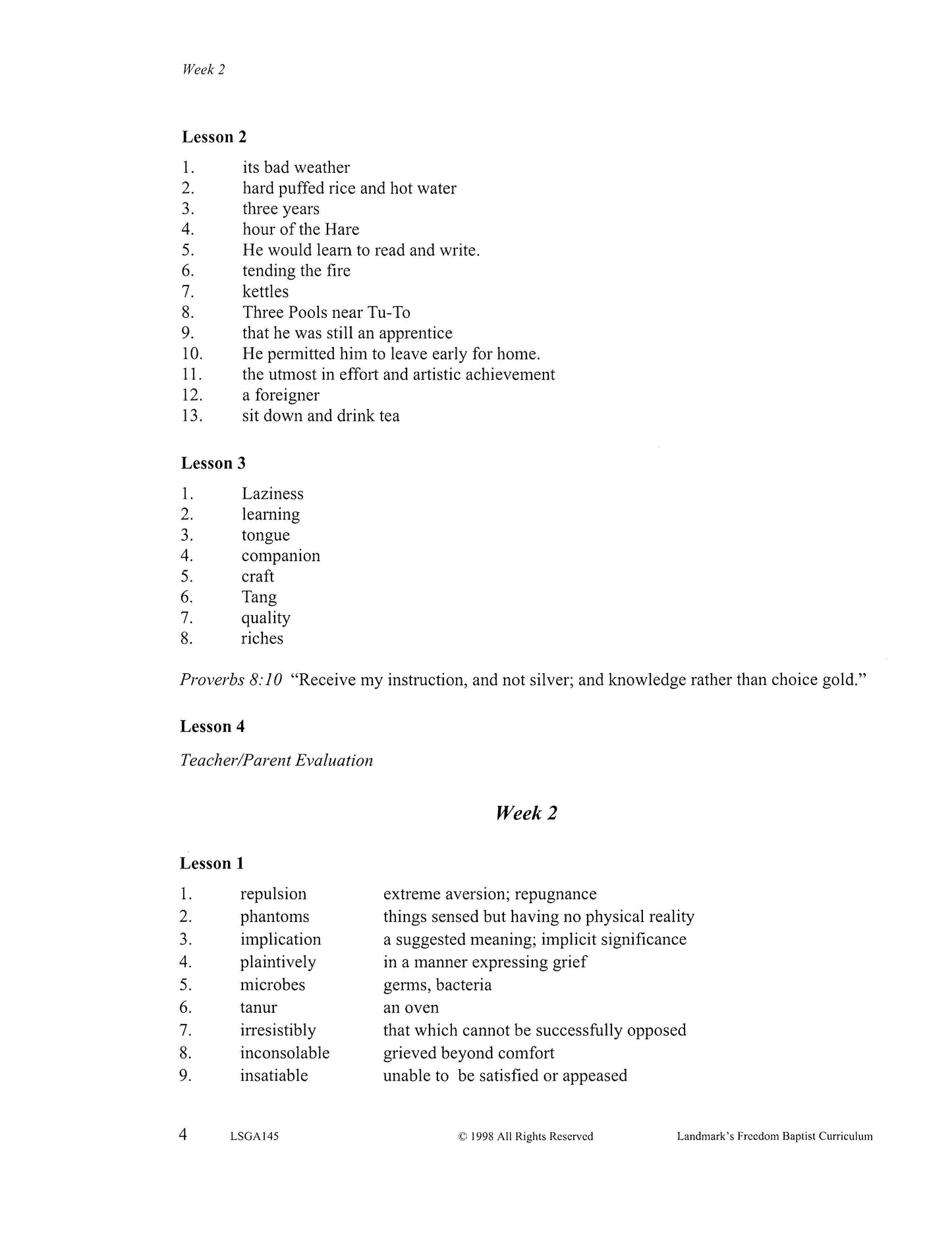 Literature Grade 09 - Character-Building Favorites (ELECTIVE)