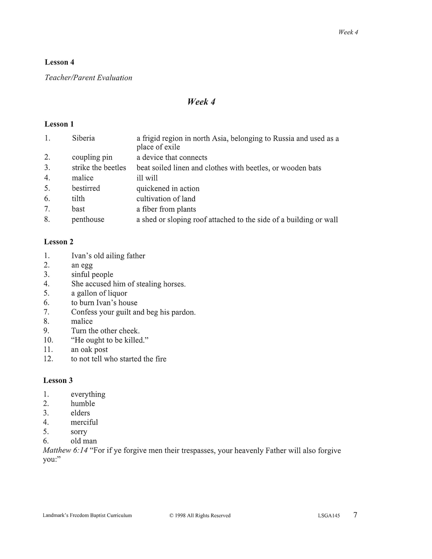 Literature Grade 09 - Character-Building Favorites (ELECTIVE)