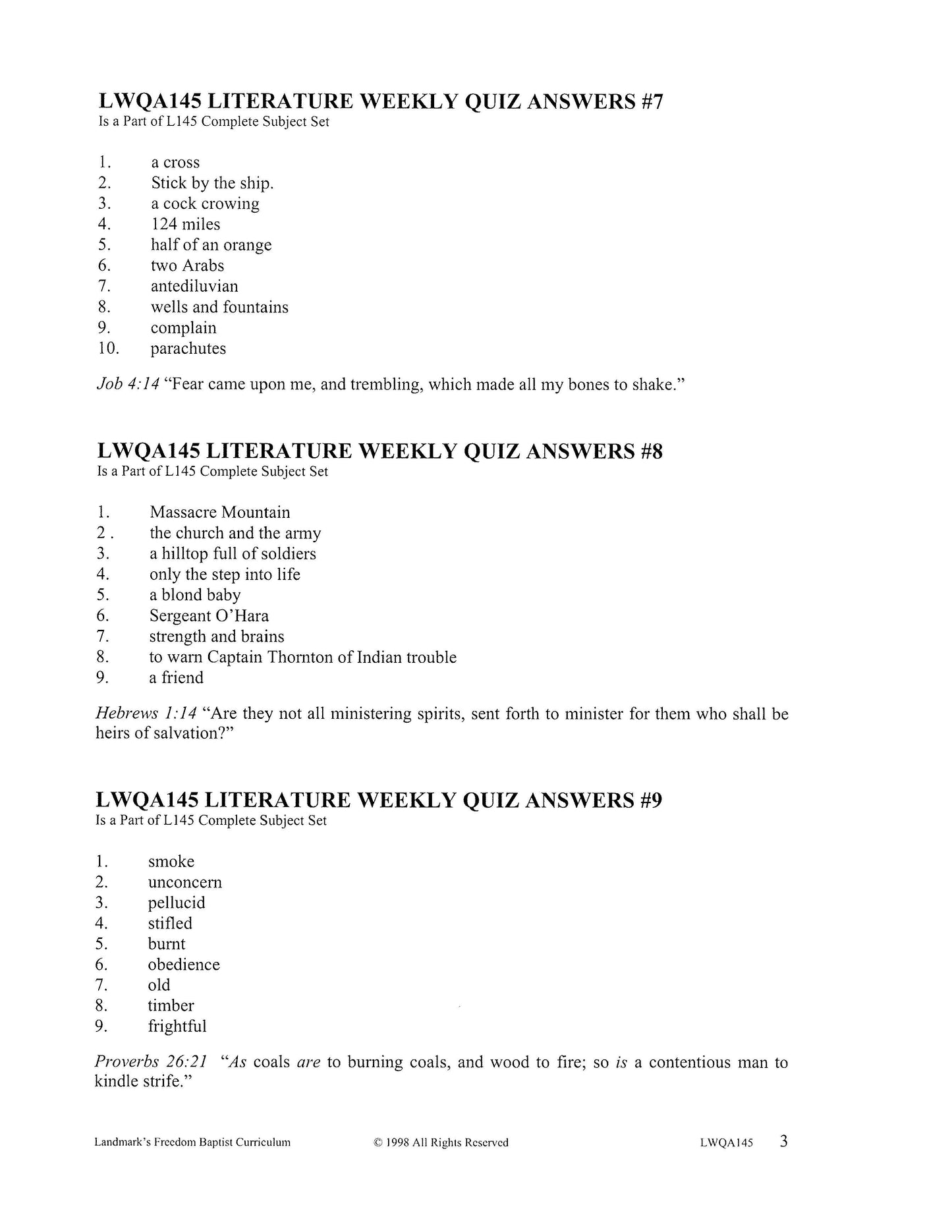 Literature Grade 09 - Character-Building Favorites (ELECTIVE)
