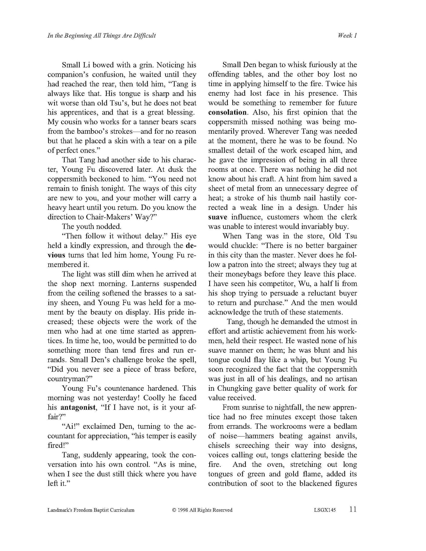 Literature Grade 09 - Character-Building Favorites (ELECTIVE)
