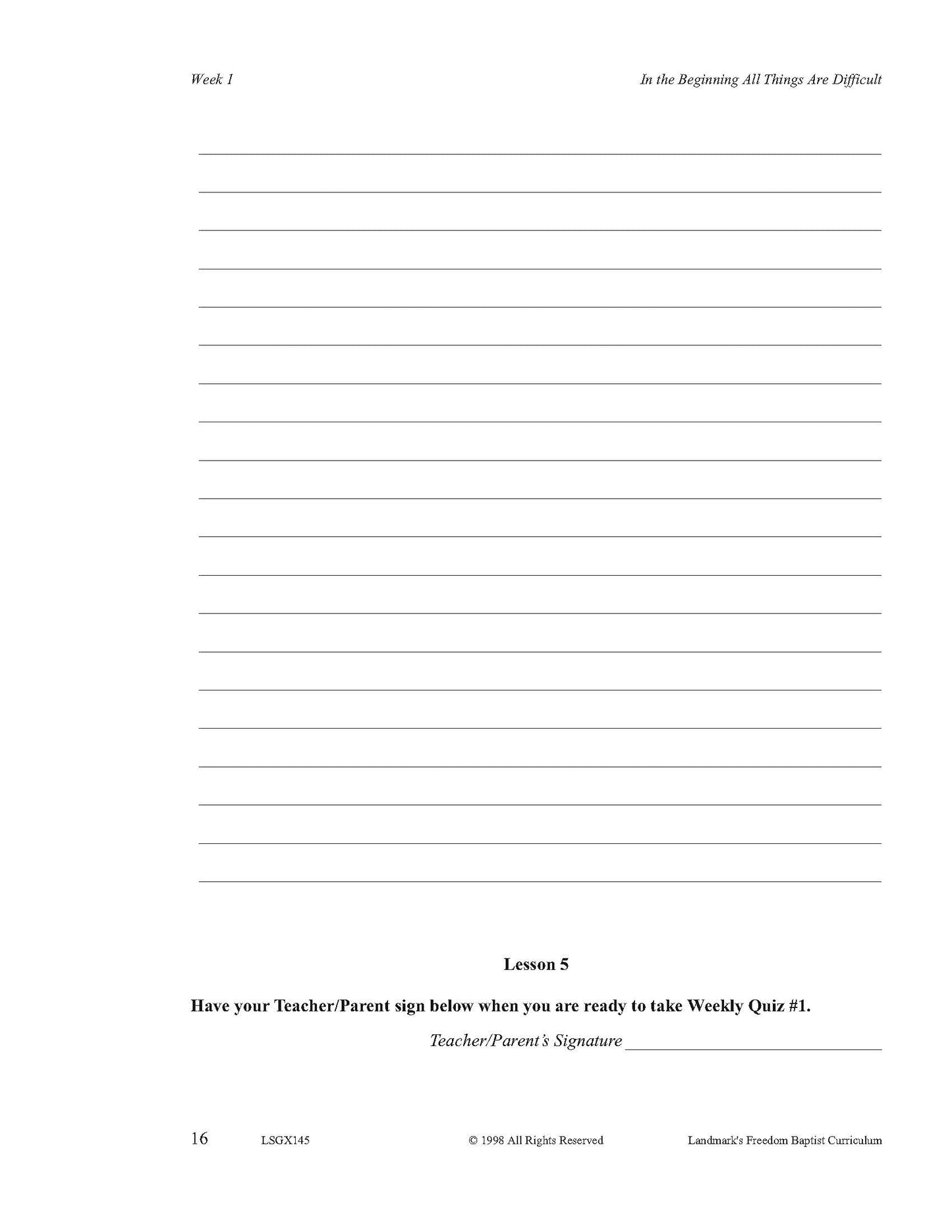 Literature Grade 09 - Character-Building Favorites (ELECTIVE)