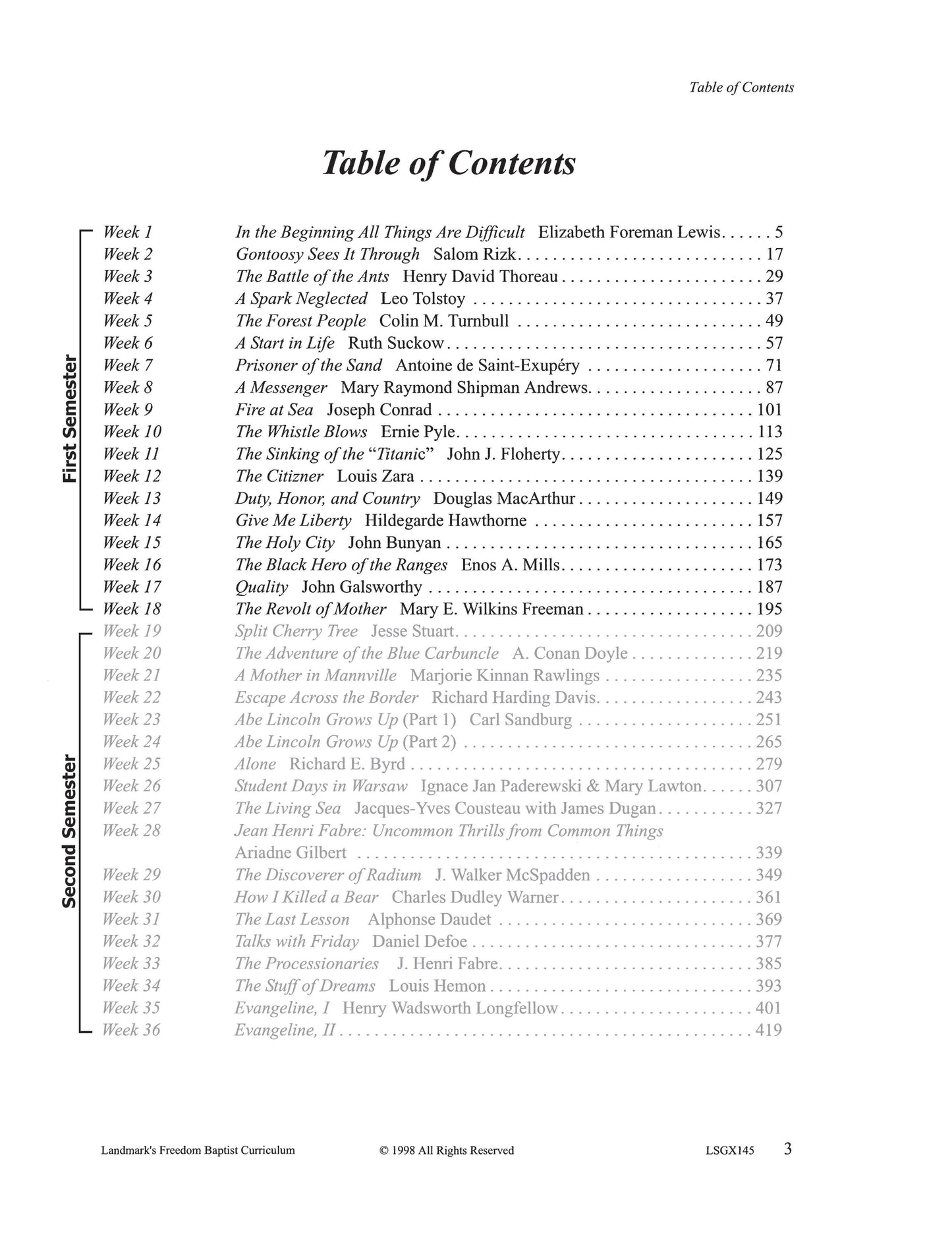 Literature Grade 09 - Character-Building Favorites (ELECTIVE)