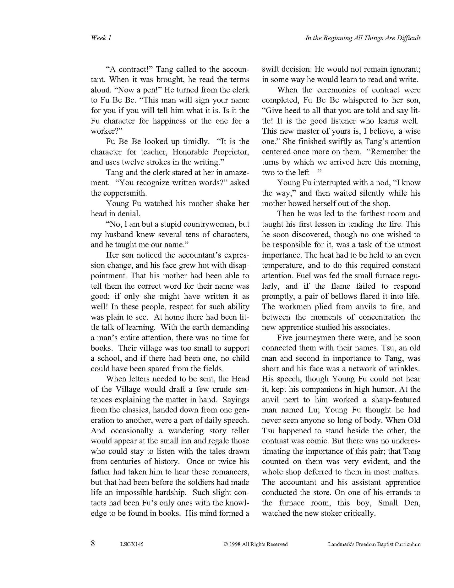 Literature Grade 09 - Character-Building Favorites (ELECTIVE)