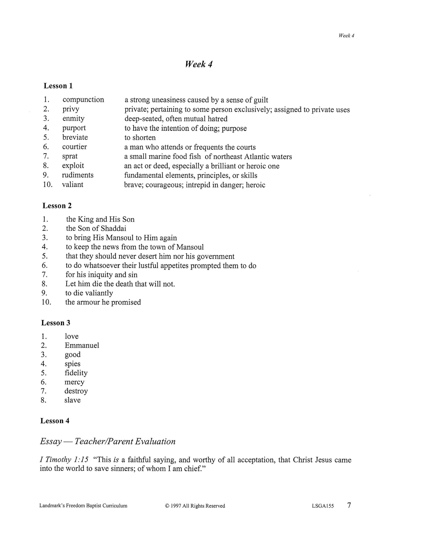 Literature Grade 11 - John Bunyan's The Holy War   (ELECTIVE)