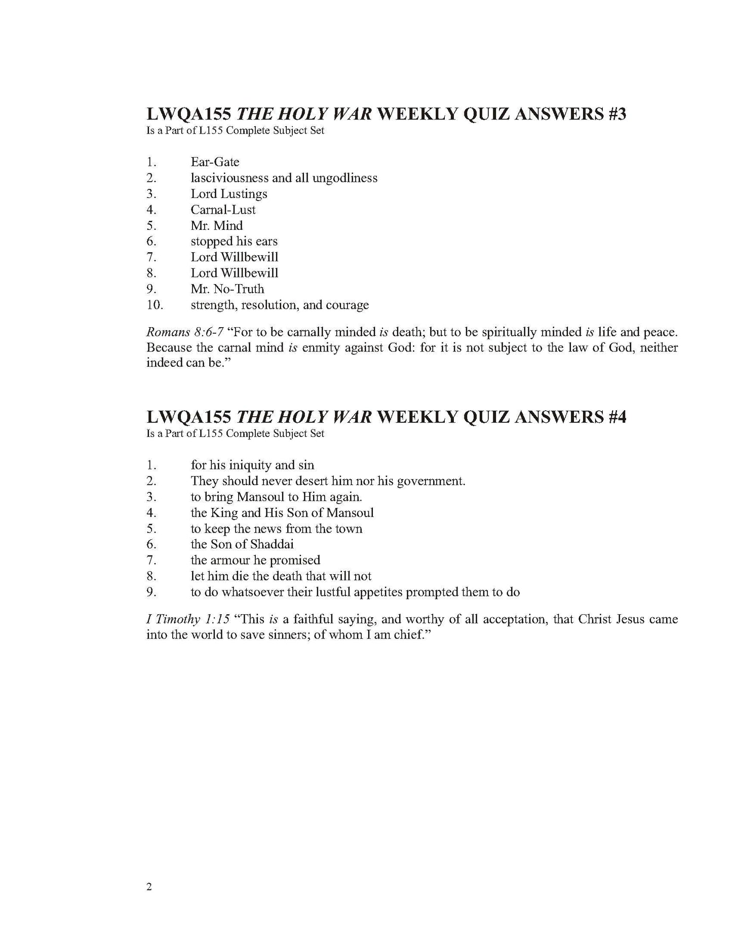 Literature Grade 11 - John Bunyan's The Holy War   (ELECTIVE)