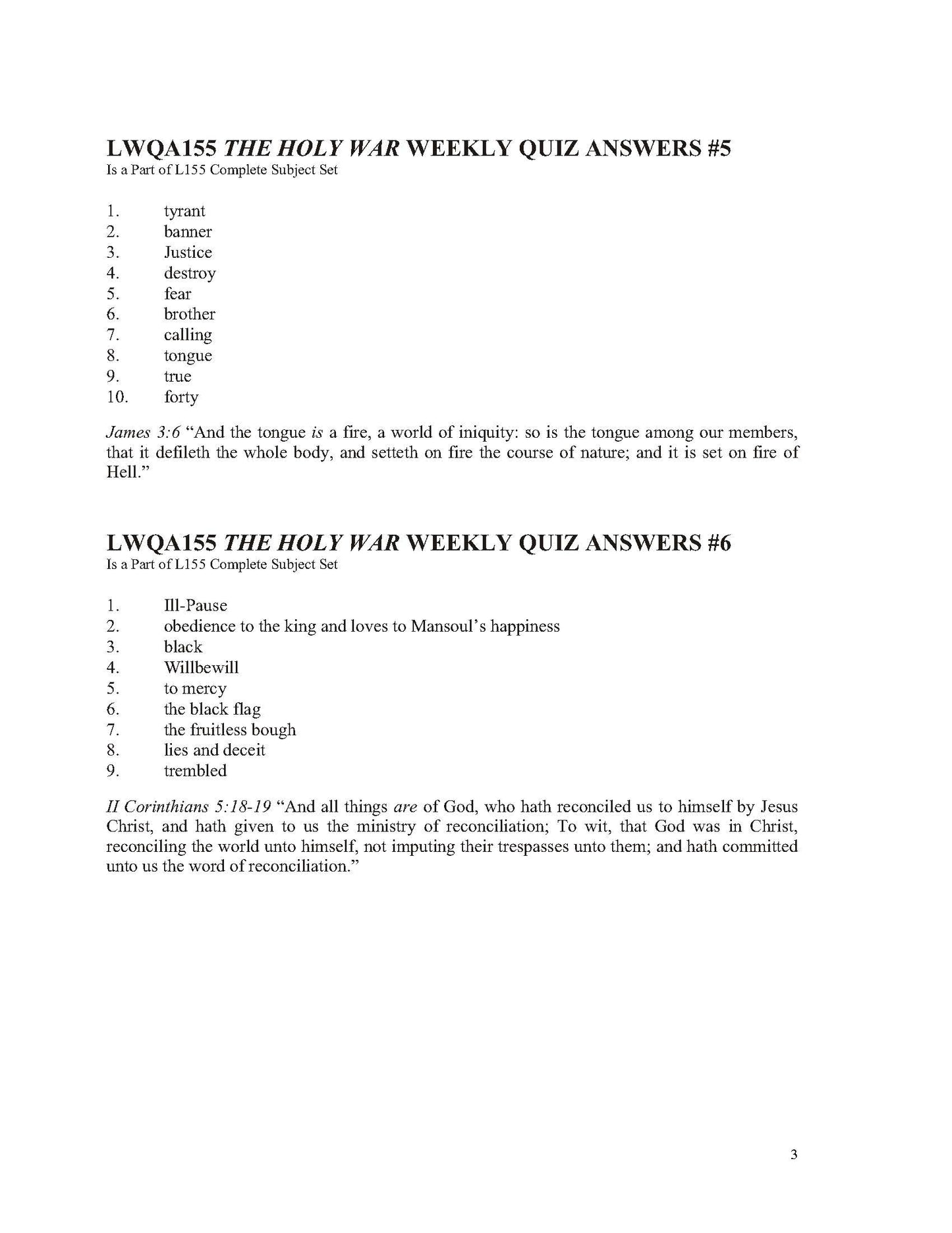 Literature Grade 11 - John Bunyan's The Holy War   (ELECTIVE)