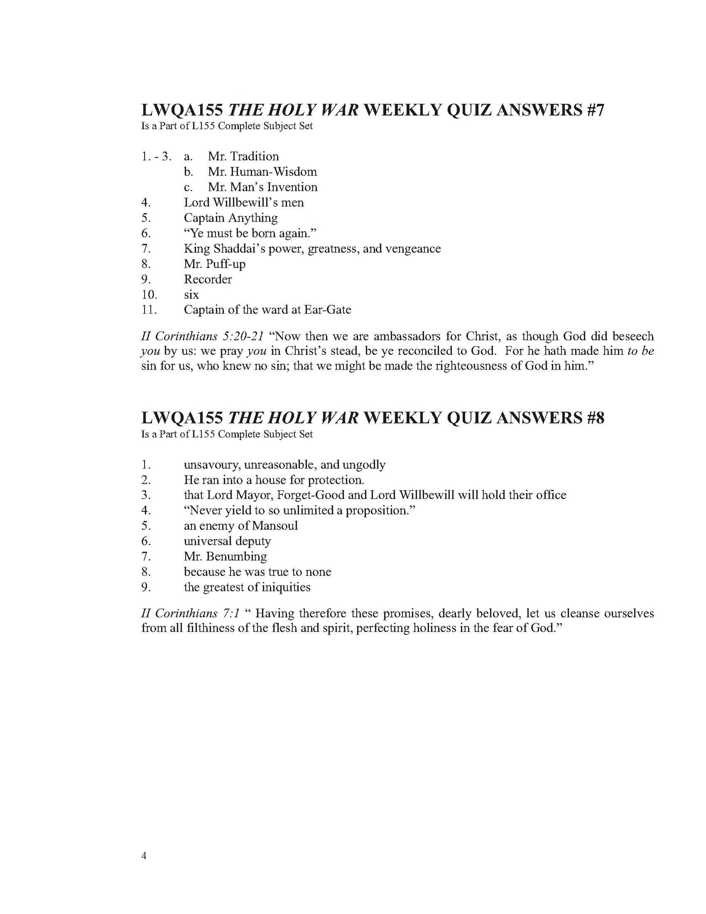 Literature Grade 11 - John Bunyan's The Holy War   (ELECTIVE)