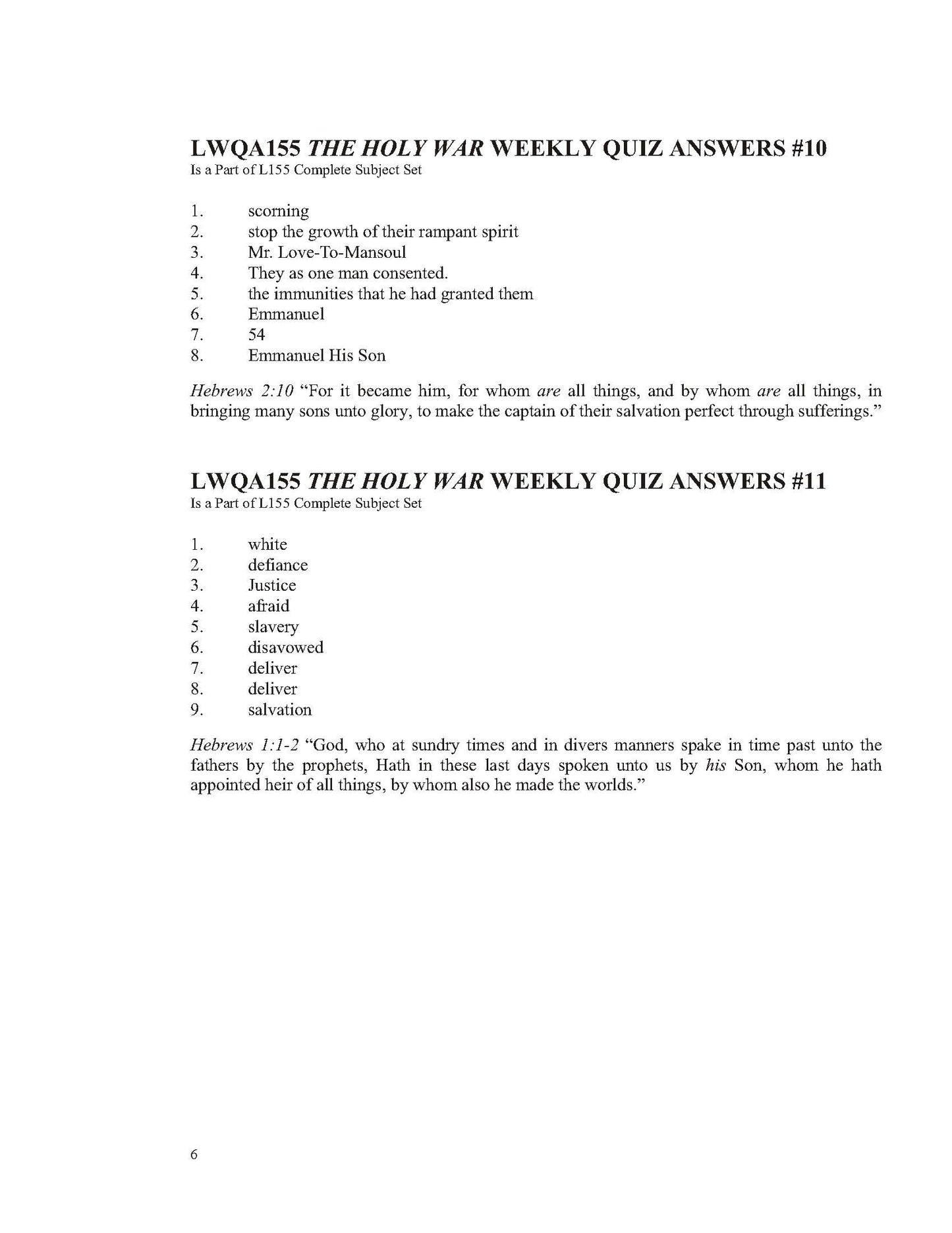 Literature Grade 11 - John Bunyan's The Holy War   (ELECTIVE)