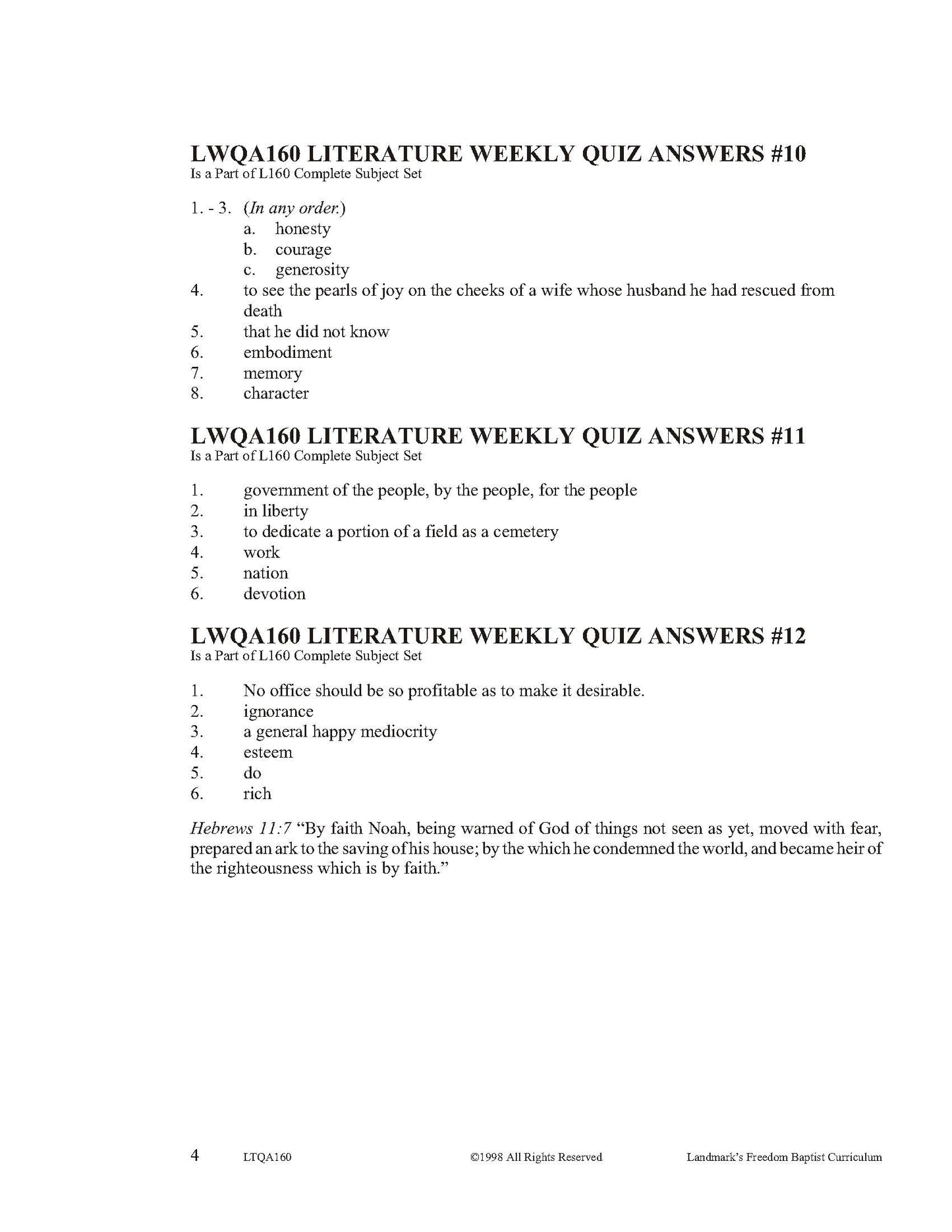 Literature Grade 12 - Literature Classics (ELECTIVE)