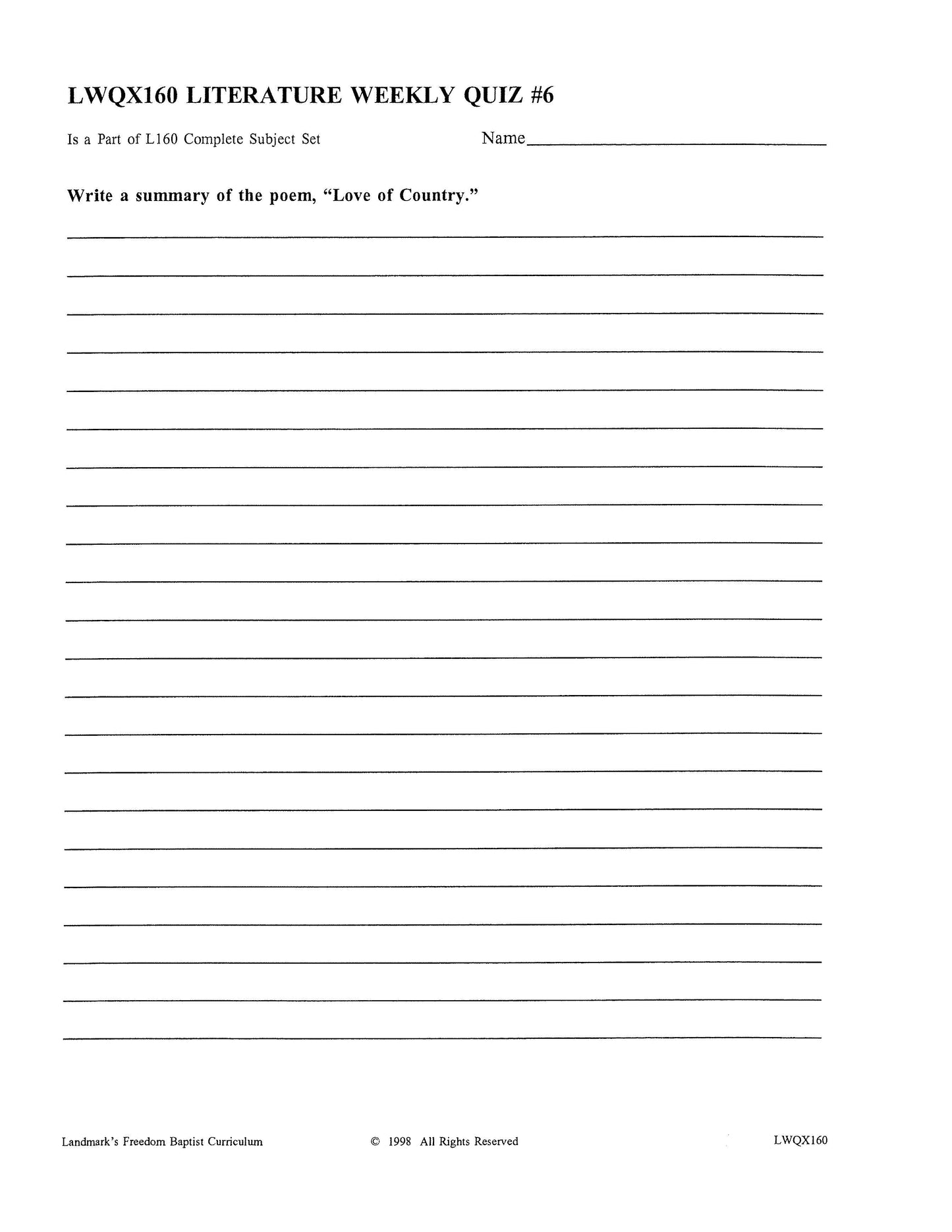 Literature Grade 12 - Literature Classics (ELECTIVE)