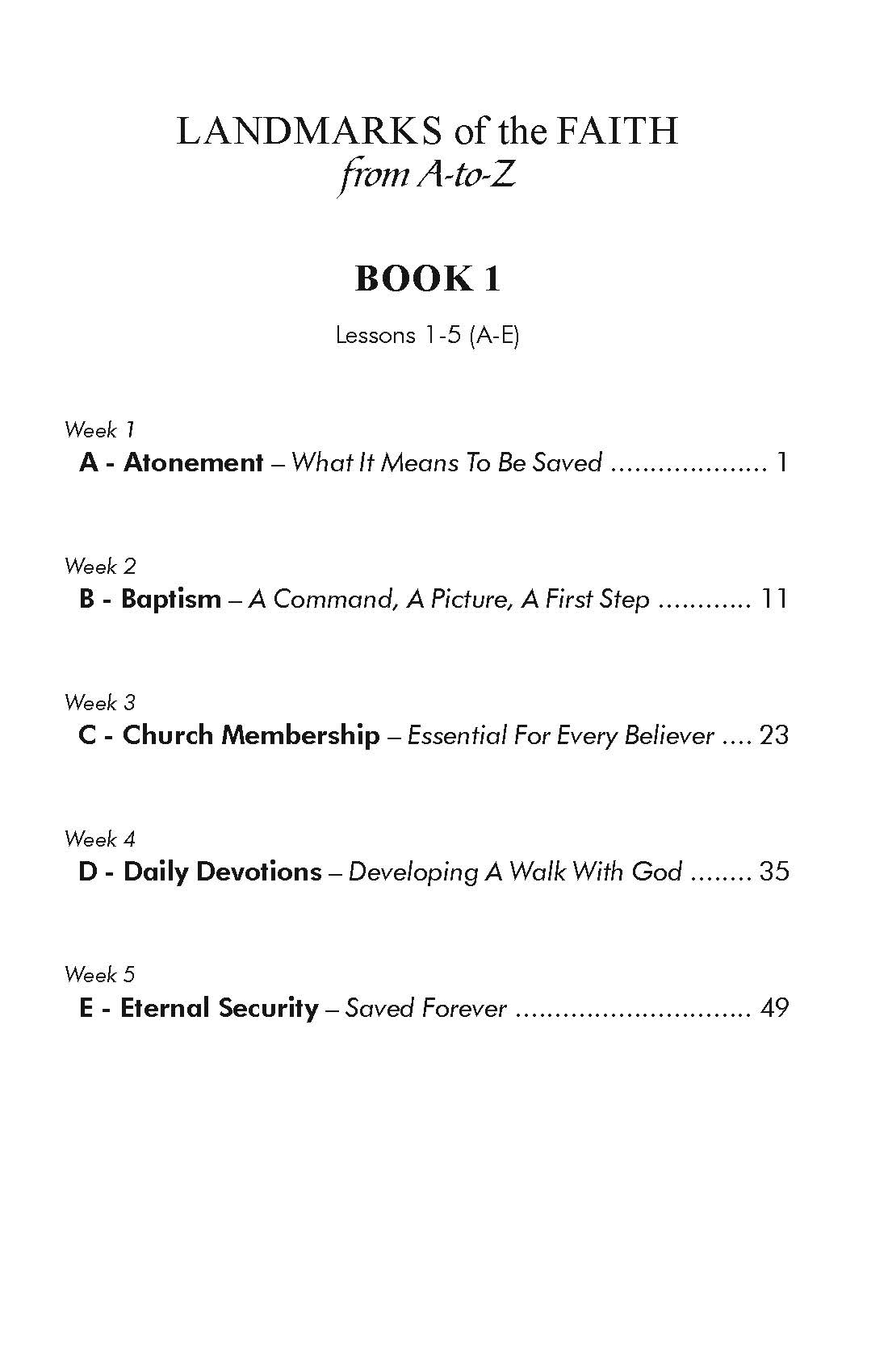 Landmarks of the Faith- Book 1