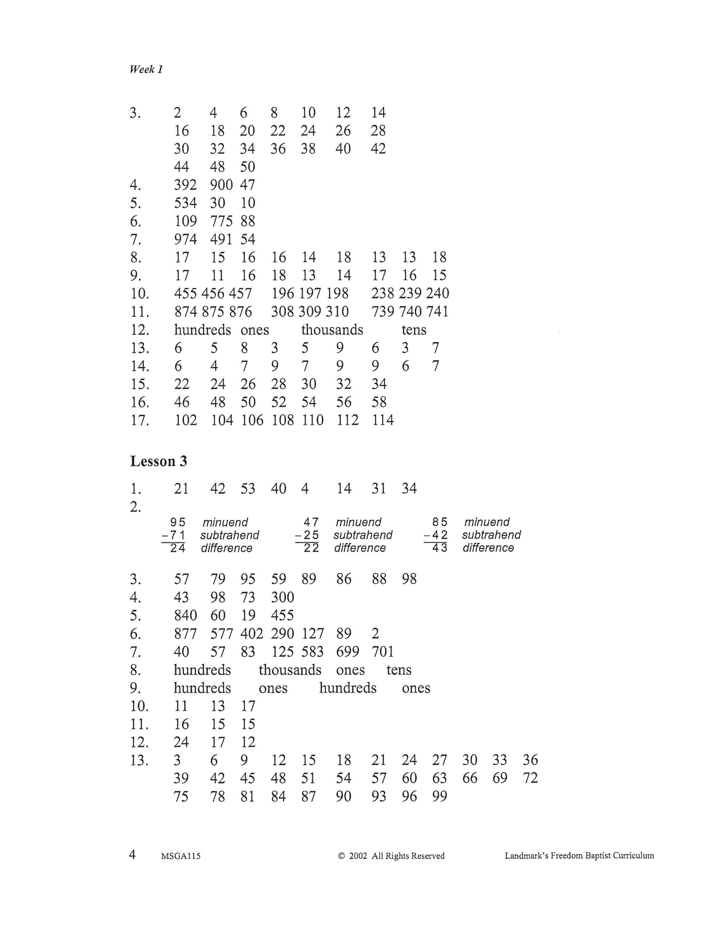 Math Grade 03