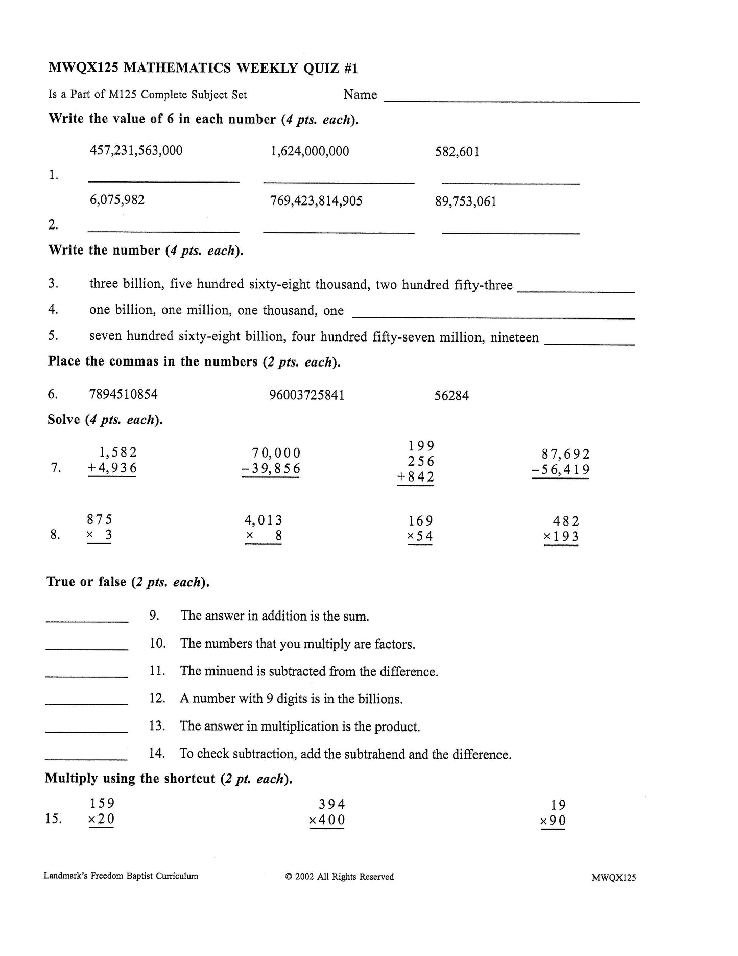 Math Grade 05