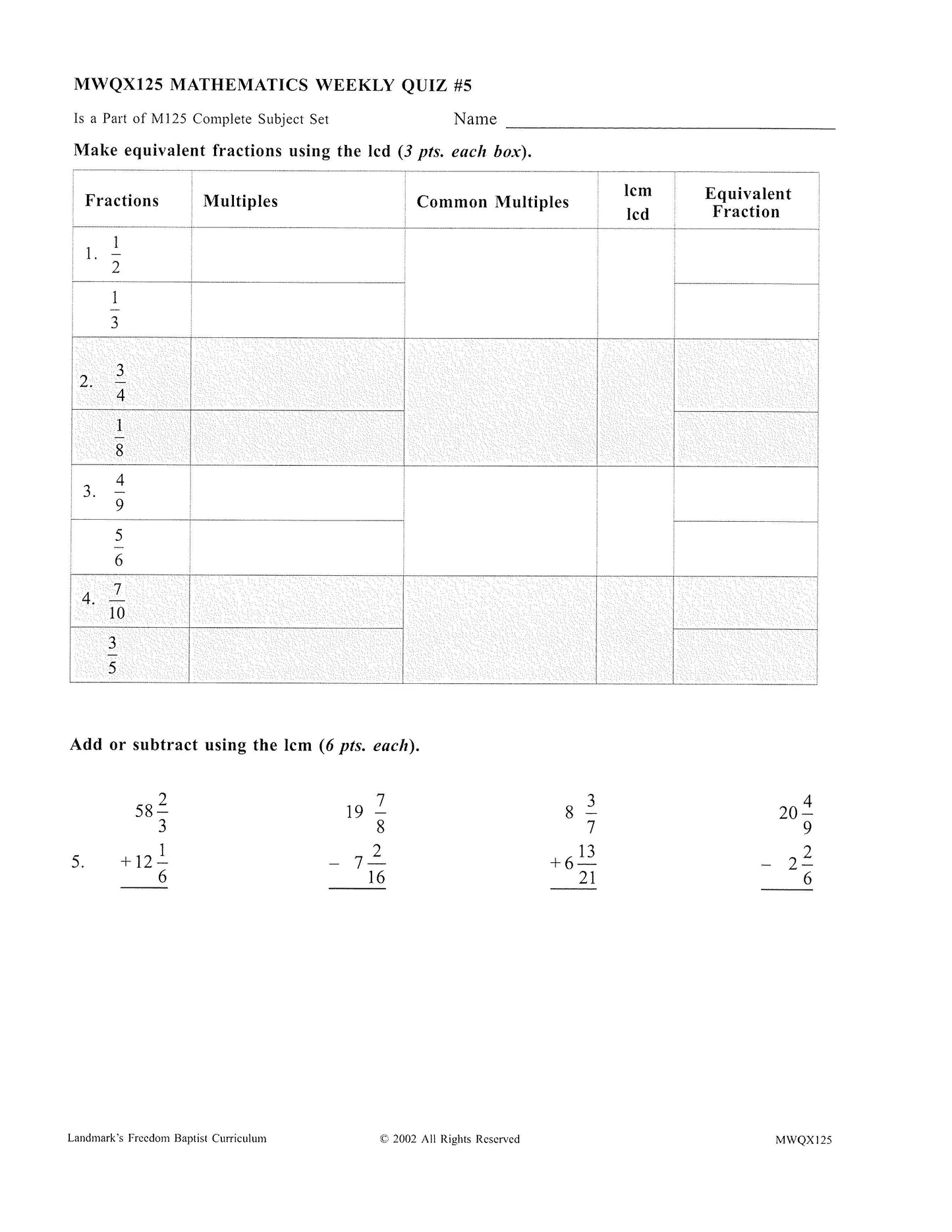 Math Grade 05