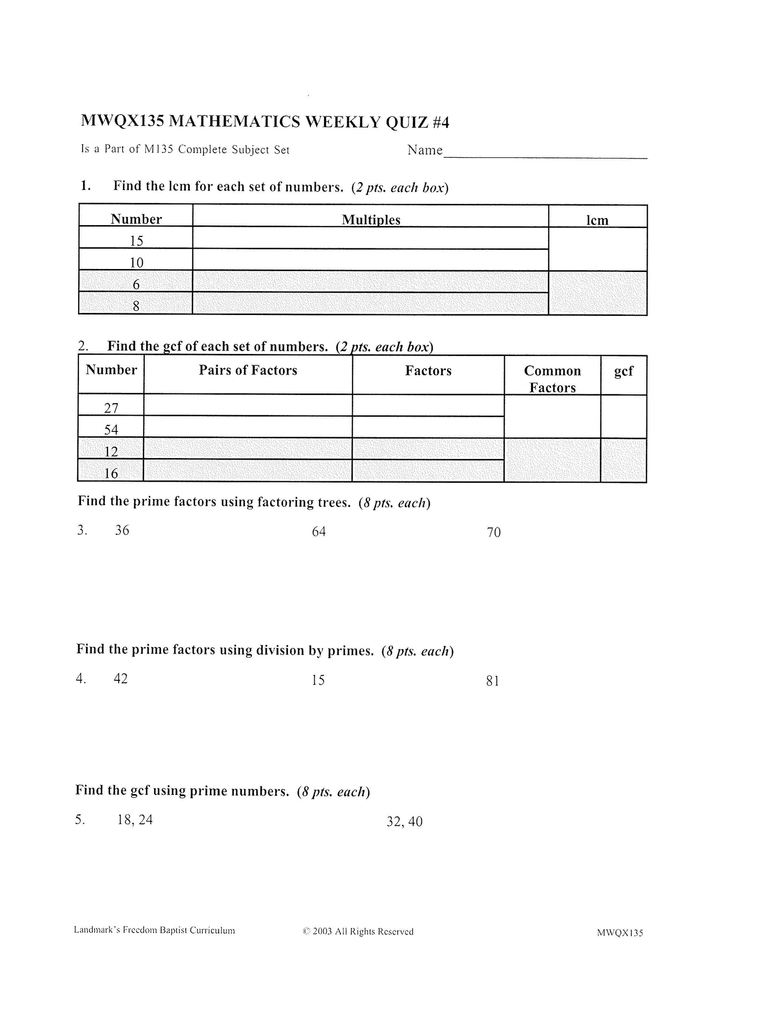 Landmark Baptist Curriculum Grade Sheet Printables Landmark Baptist Curriculum Grade Sheet Printables