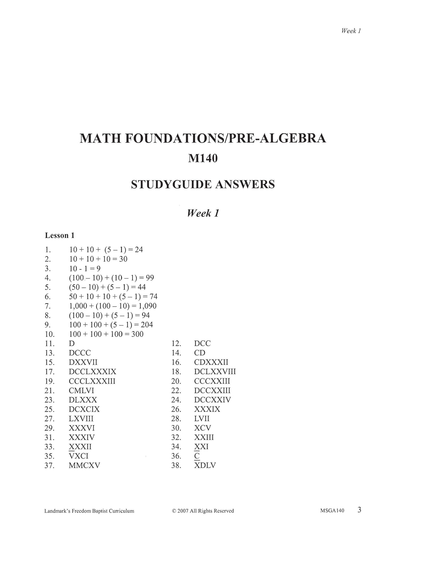 Math Grade 08 - Math Foundations / Pre-Algebra