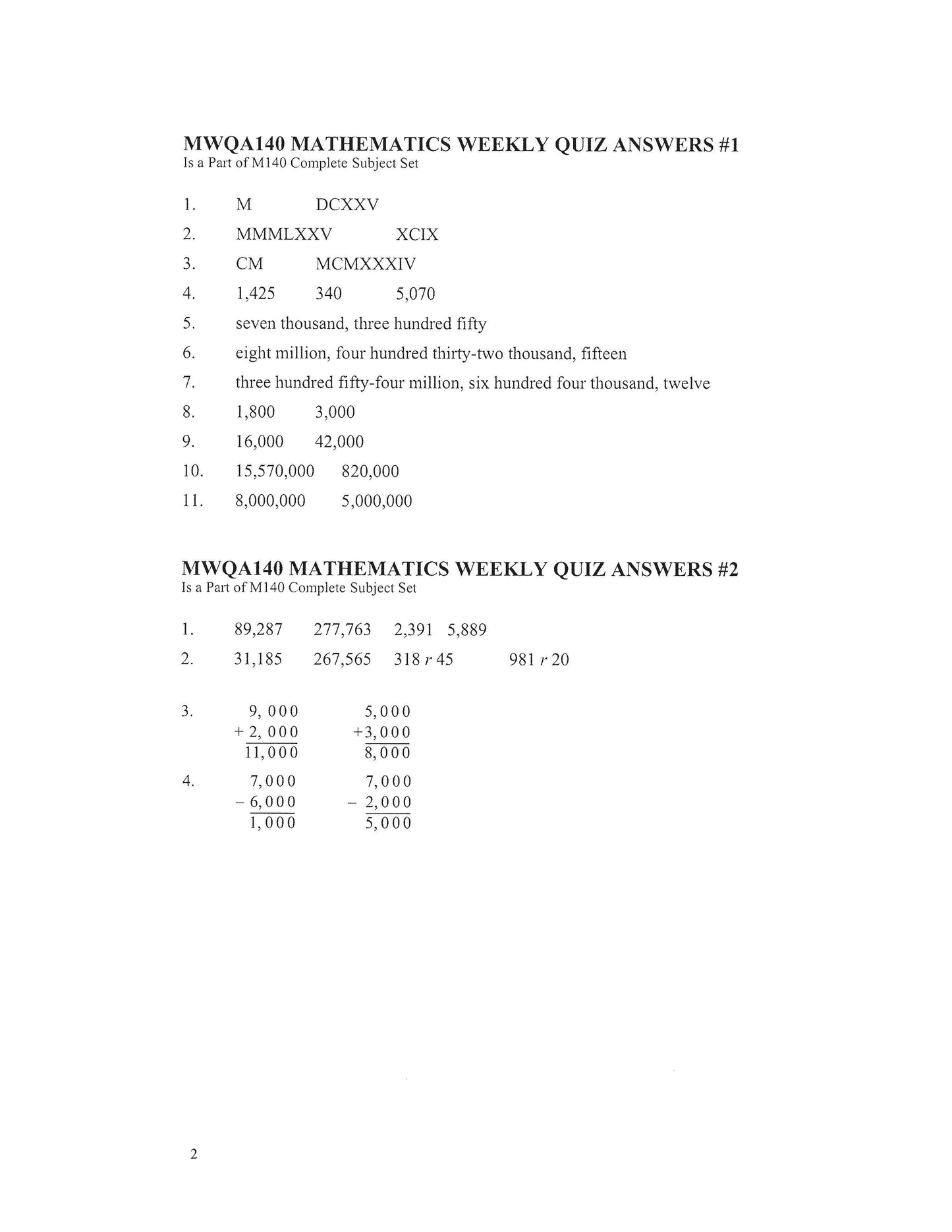 Math Grade 08 - Math Foundations / Pre-Algebra