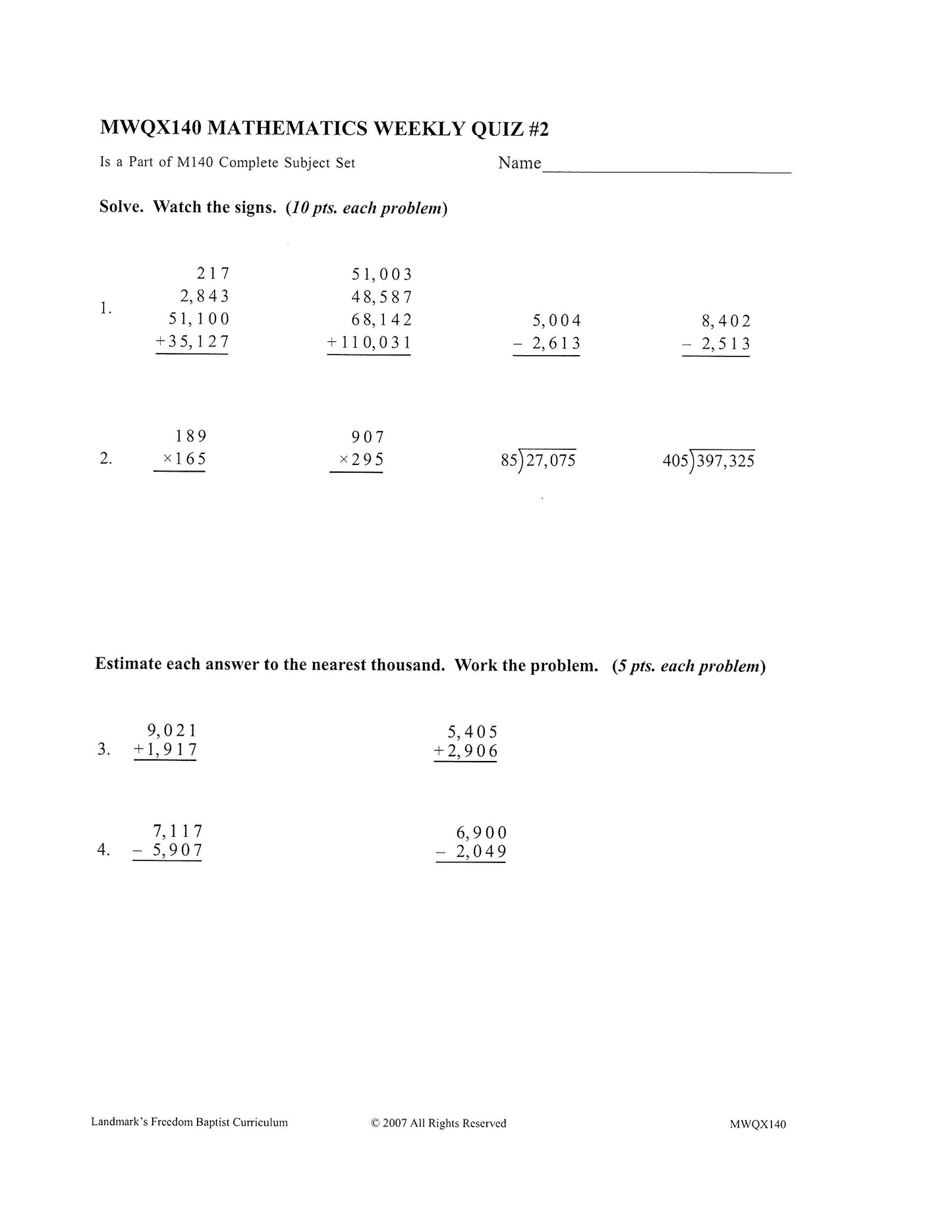 Math Grade 08 - Math Foundations / Pre-Algebra