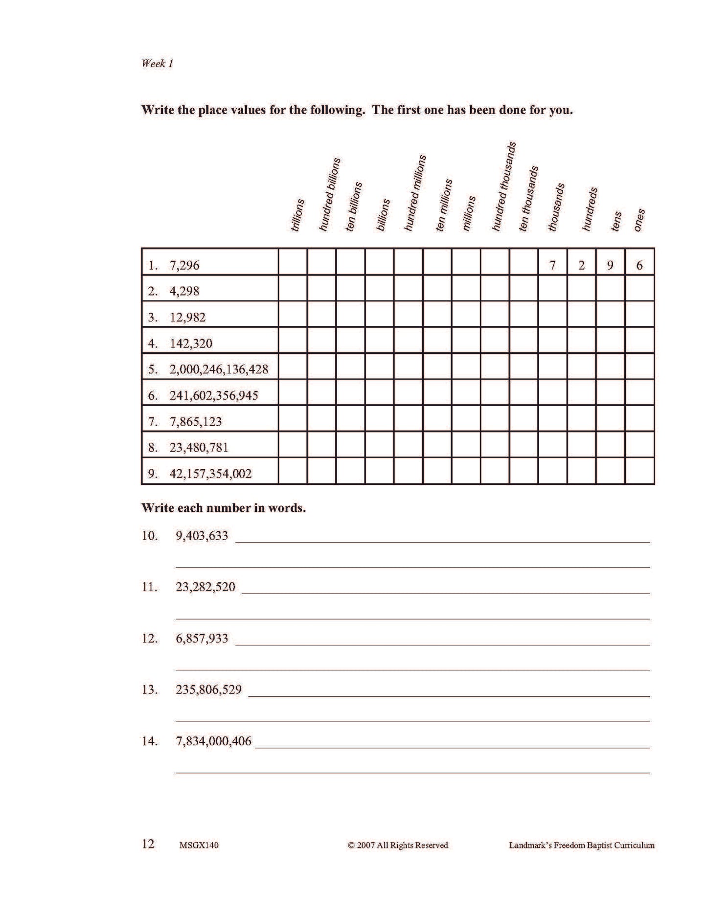 Math Grade 08 - Math Foundations / Pre-Algebra