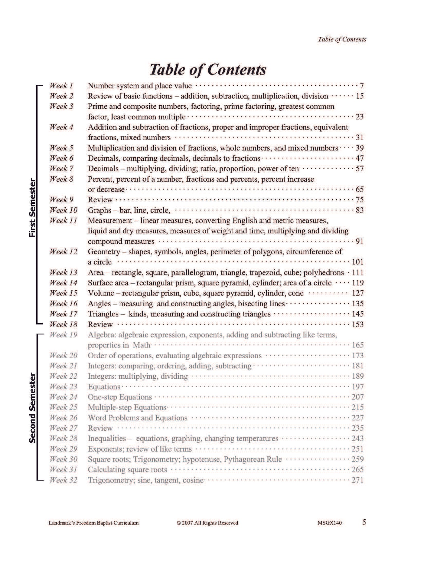 Math Grade 08 - Math Foundations / Pre-Algebra