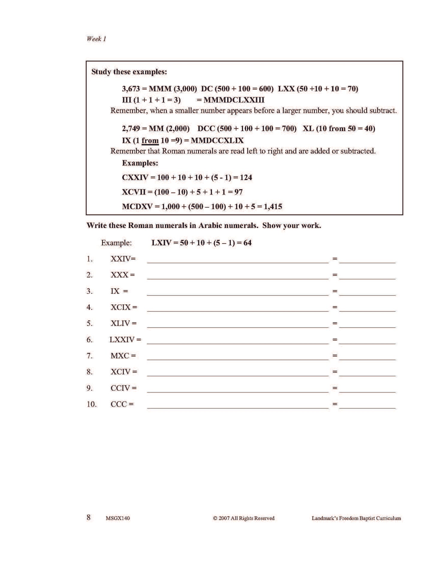 Math Grade 08 - Math Foundations / Pre-Algebra