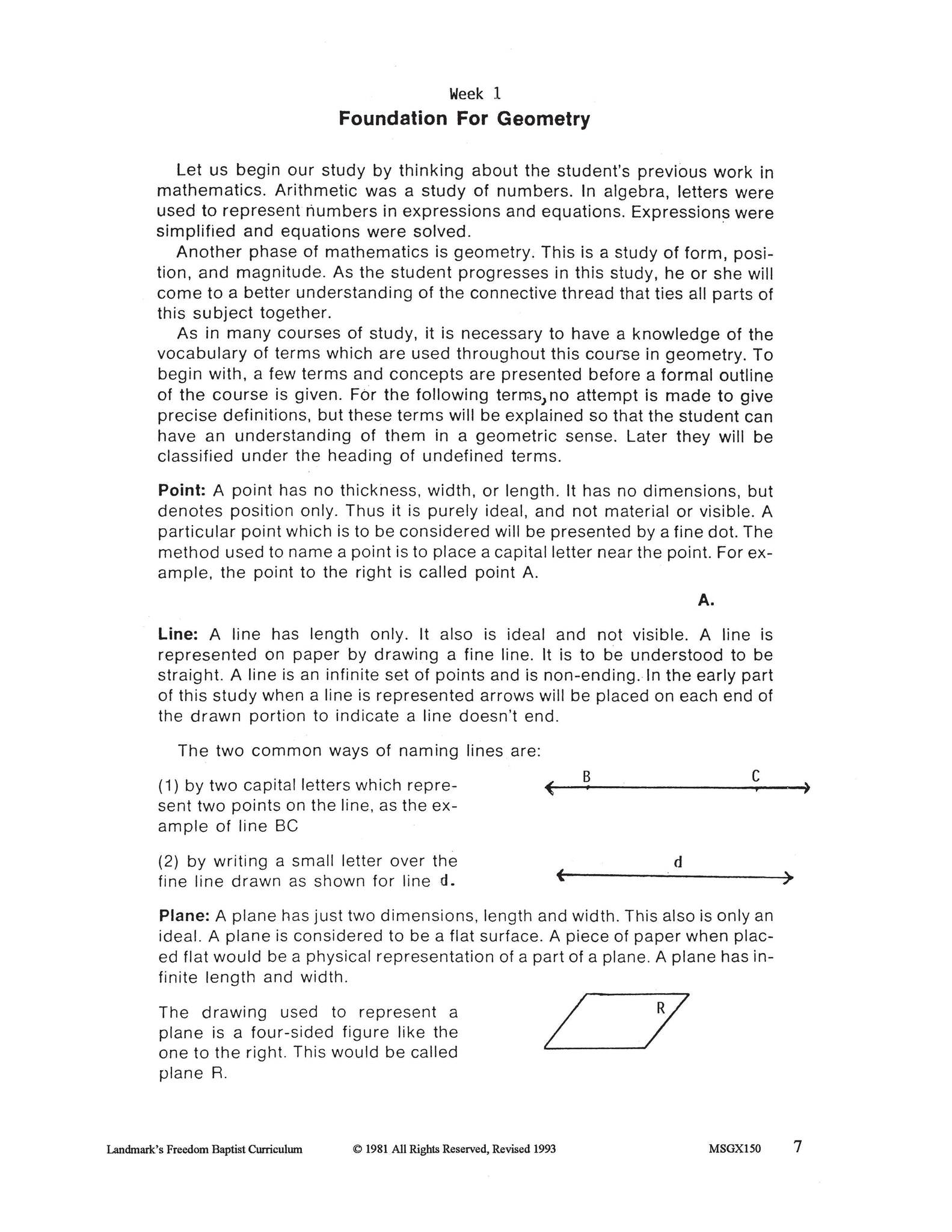 Math Grade 10 - Geometry – Landmark's Freedom Baptist Curriculum