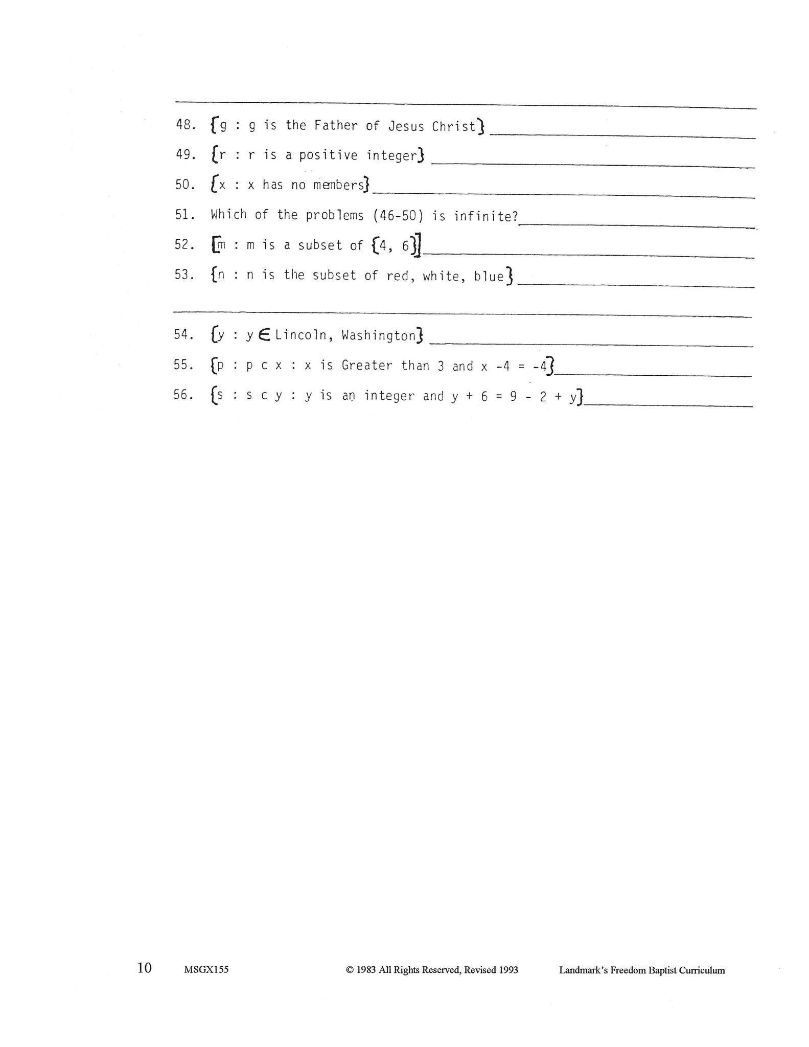 Math Grade 11 - Algebra II – Landmark's Freedom Baptist Curriculum
