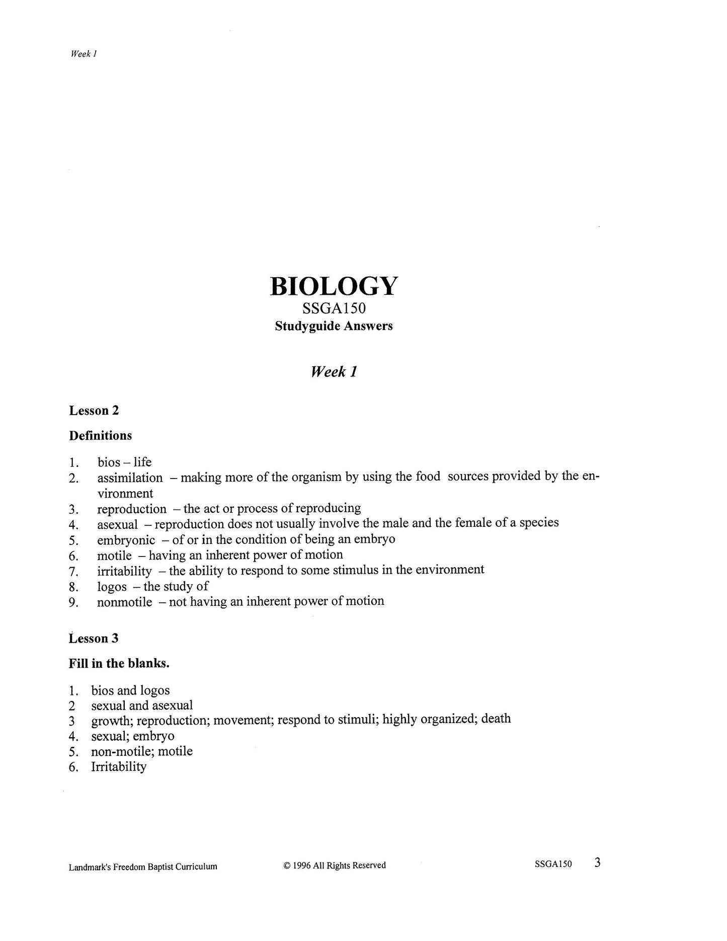 Science Grade 10 - Biology