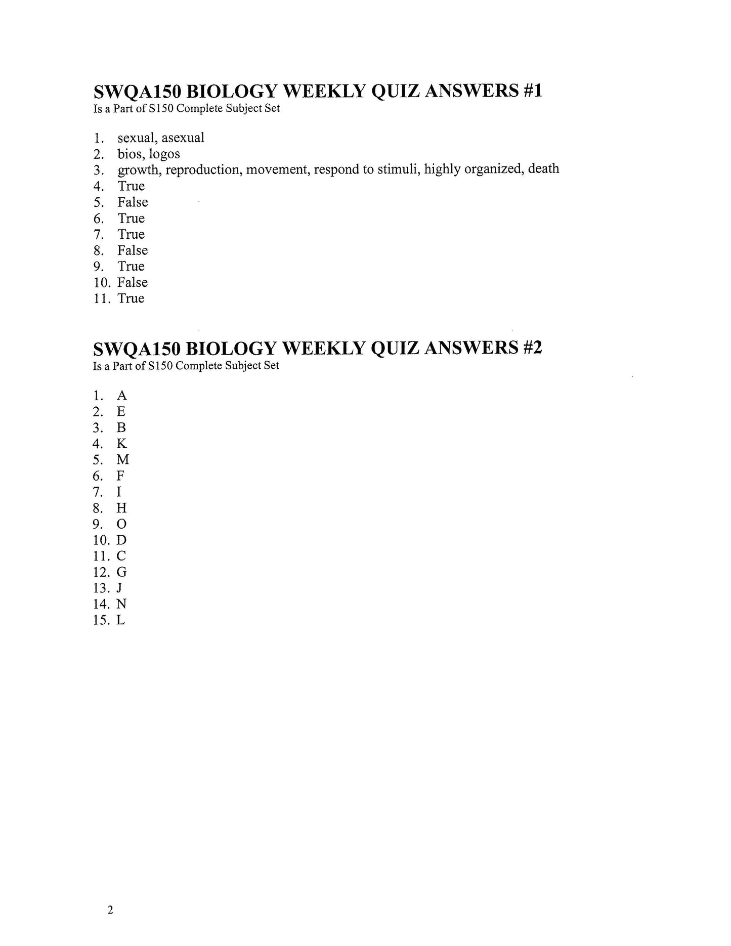 Science Grade 10 - Biology